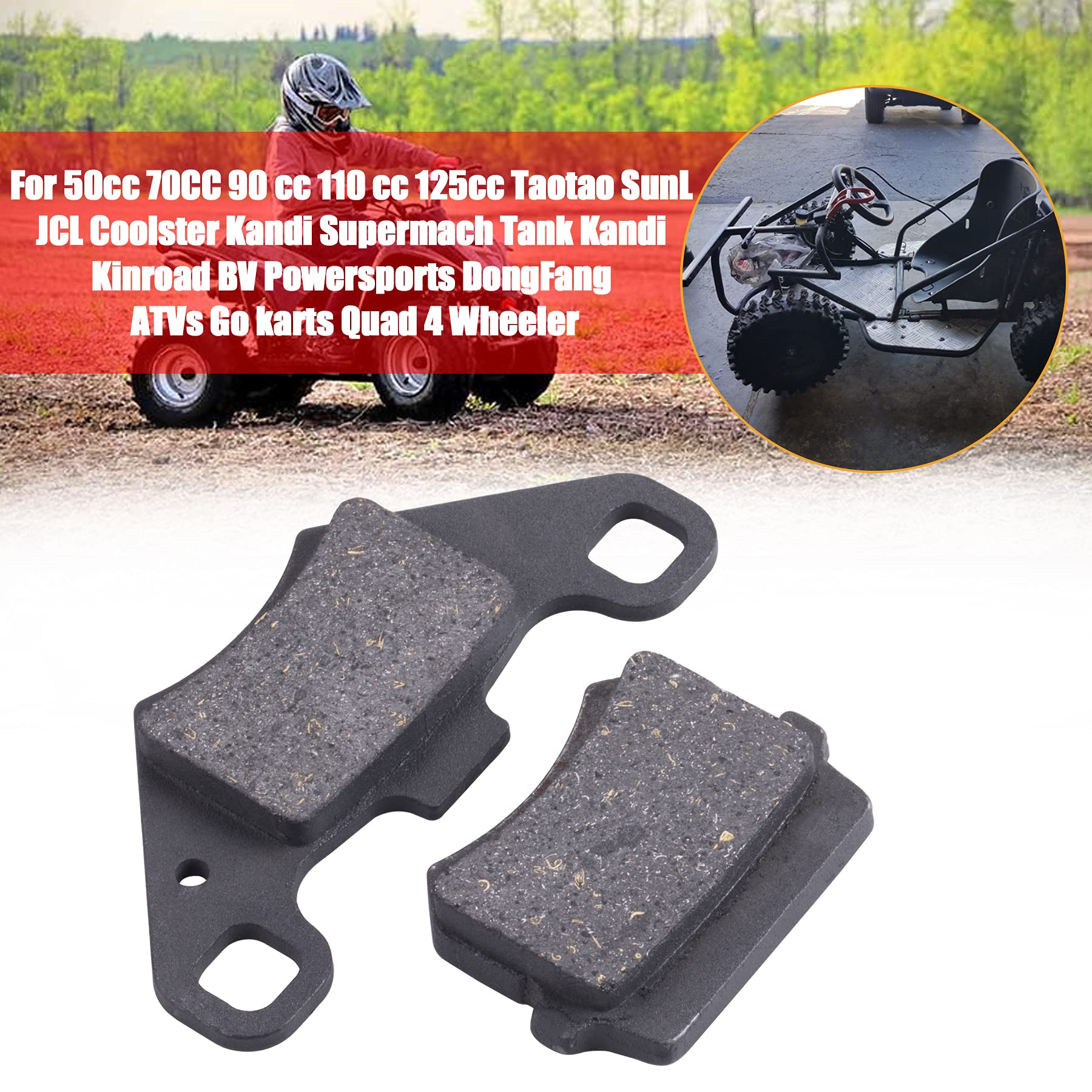 MWMNUN Disc Brake Pads Compatible with 50cc 70CC 90 cc 110 cc 125cc Taotao SunL JCL Coolster Kandi Supermach Tank Kandi Kinroad