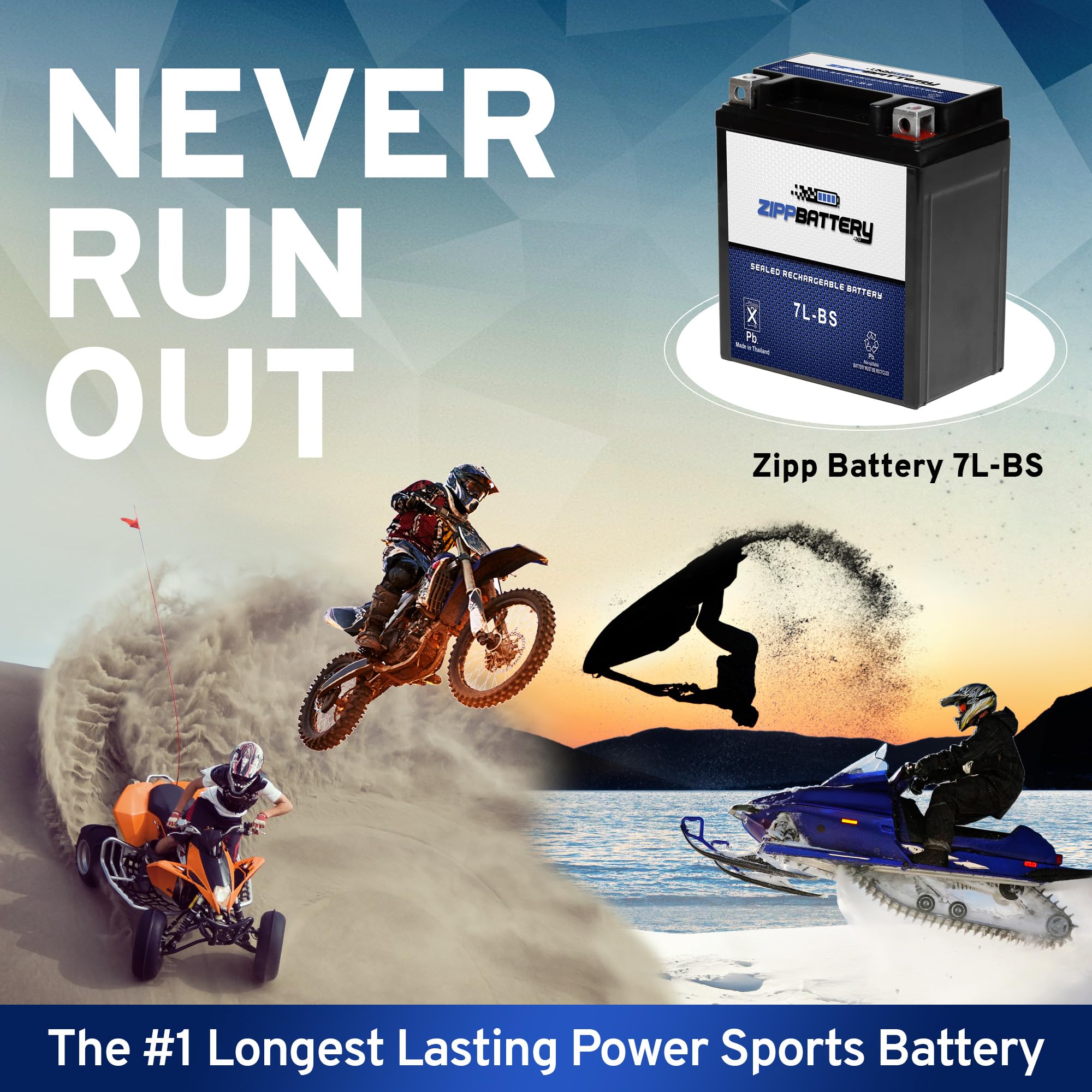 Zippbattery Ytx7L-Bs Maintenance-Free 12V 7Ah Battery Replacement For Atv, Motorcycle, Jet Skis, Scooter, Utv, And More - Nut An