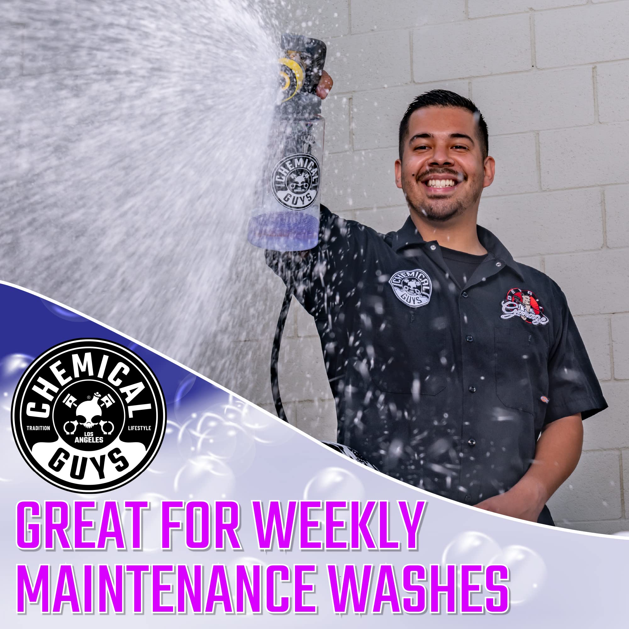 Chemical Guys Cws207 Extreme Bodywash & Wax Foaming Car Wash Soap, (Works With Foam Cannons/Guns Or Bucket Washes) For Trucks, Motorcycles, Rvs & More, 128 Fl Oz (1 Gallon), Grape Scent