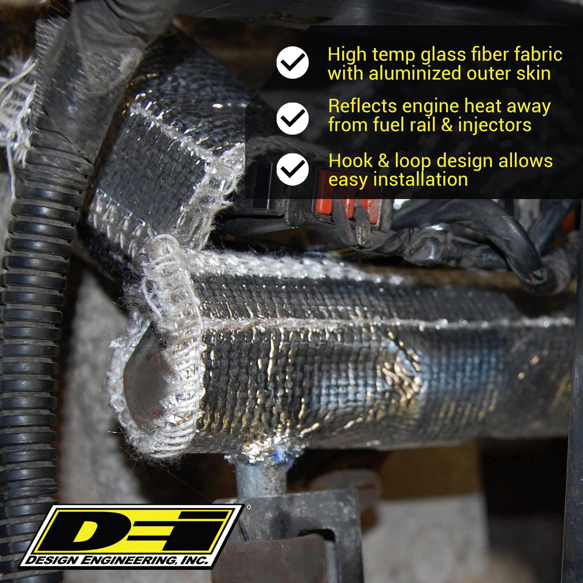 Design Engineering Fuel Rail & Injector Cover Kit For Jeep (1997-2004, 4.0L Engine) - Our Accessories Reduce Vapor Lock & Keep F