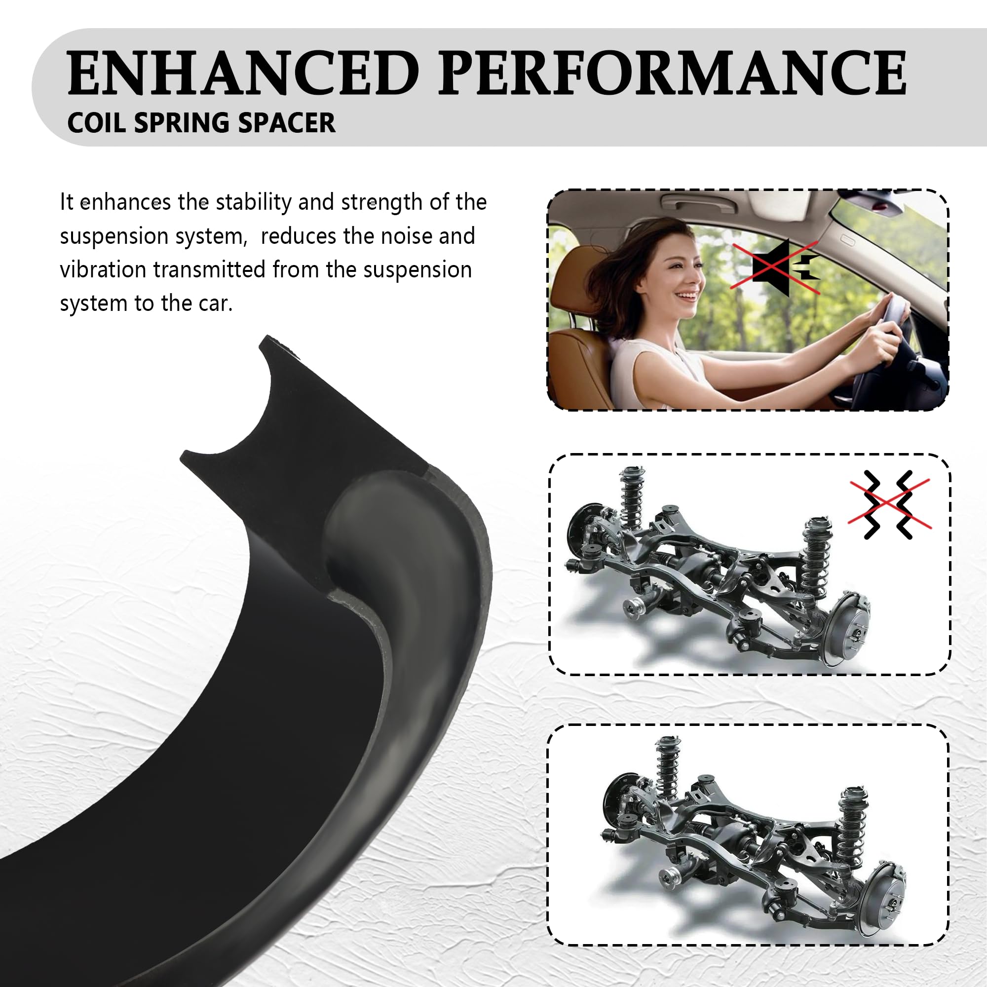 2PCS Coil Spring Spacer for 5-5.5 Inch Car Enhance Spring Rate,Heavy-Duty Coil Spring Booster of Vibration Damping Thick Rubber