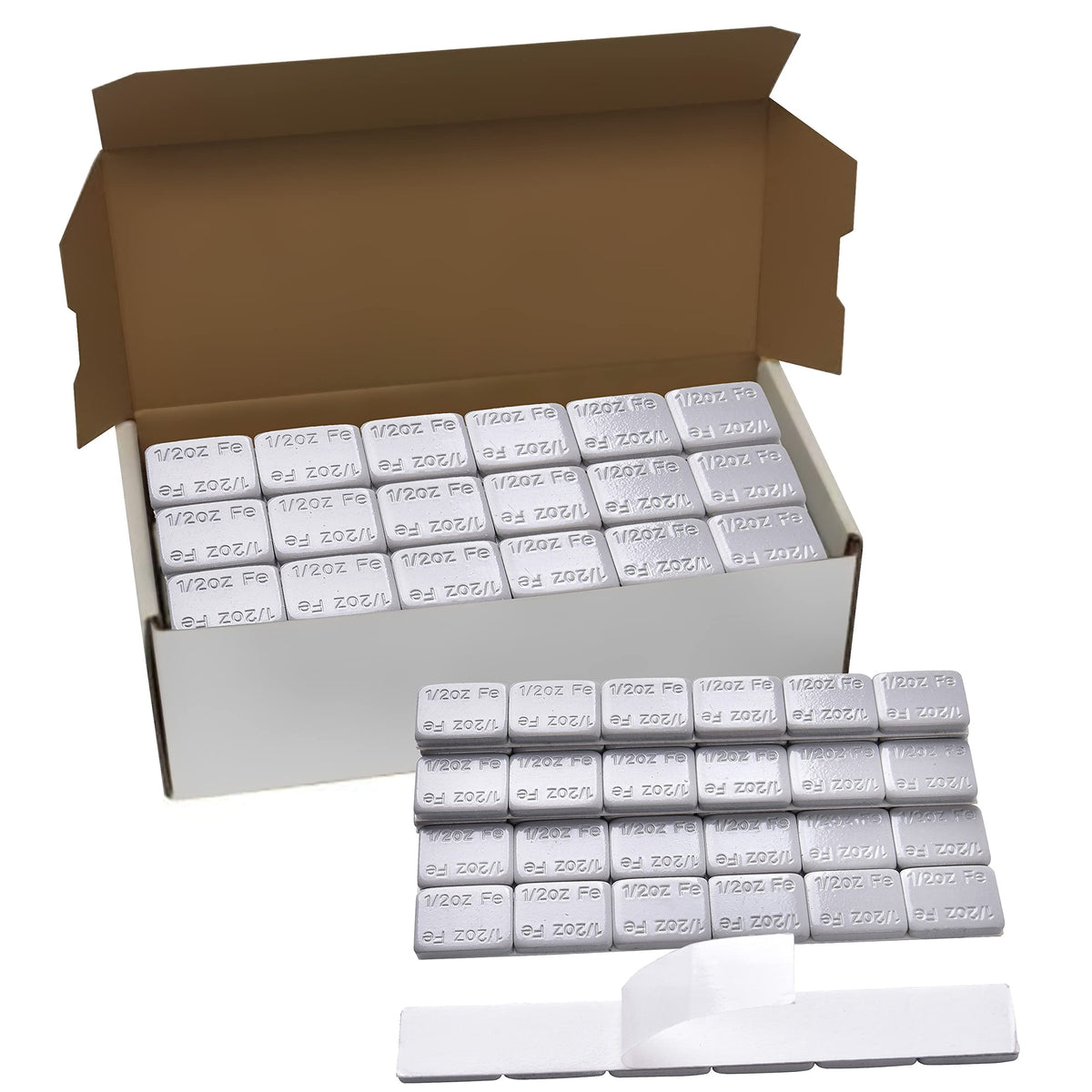 Aain 1/2Oz. Wheel Weights, 0.5Oz. Adhesive Stick-On Wheel Weights, 48 Strip Box, 288Pcs, Grey,Us Quality
