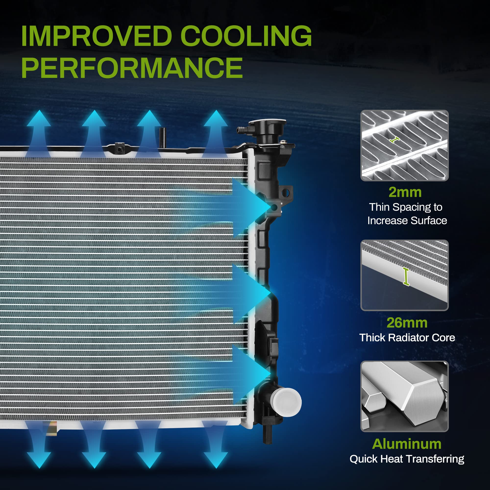 Autosaver88 Radiator Compatible With 2005-2007 Chrysler Town & Country Dodge Grand Caravan 3.3L 3.8L V6 Atrd1055