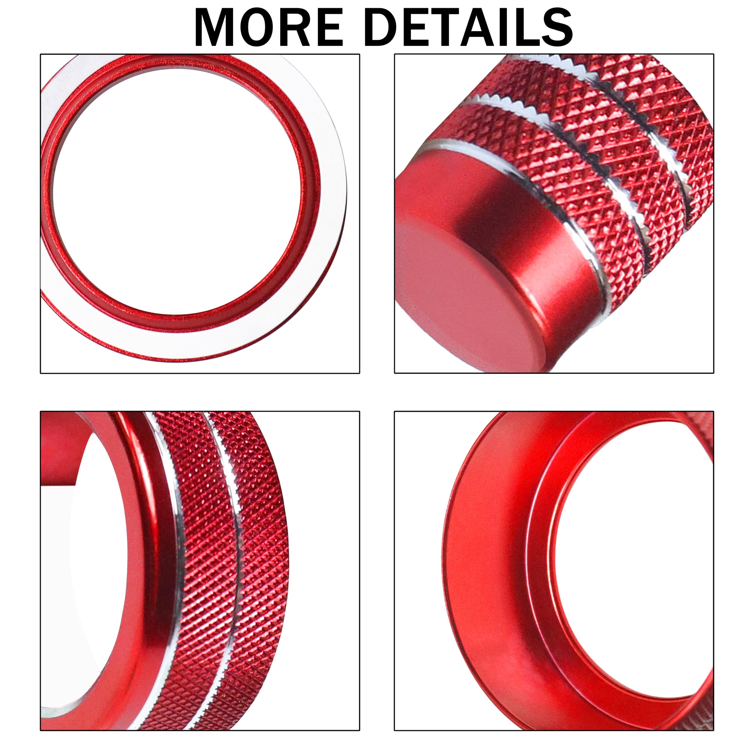 Senshine Air Conditioning, Vent Knob Cover For Honda Civic Accessories 2022 2023 2024 2025 For Honda Crv 2023 2024 2025 For Acura Integra 2023 2024 2025 Start/Stop Push Button Ring Trim 10Pcs (Red)