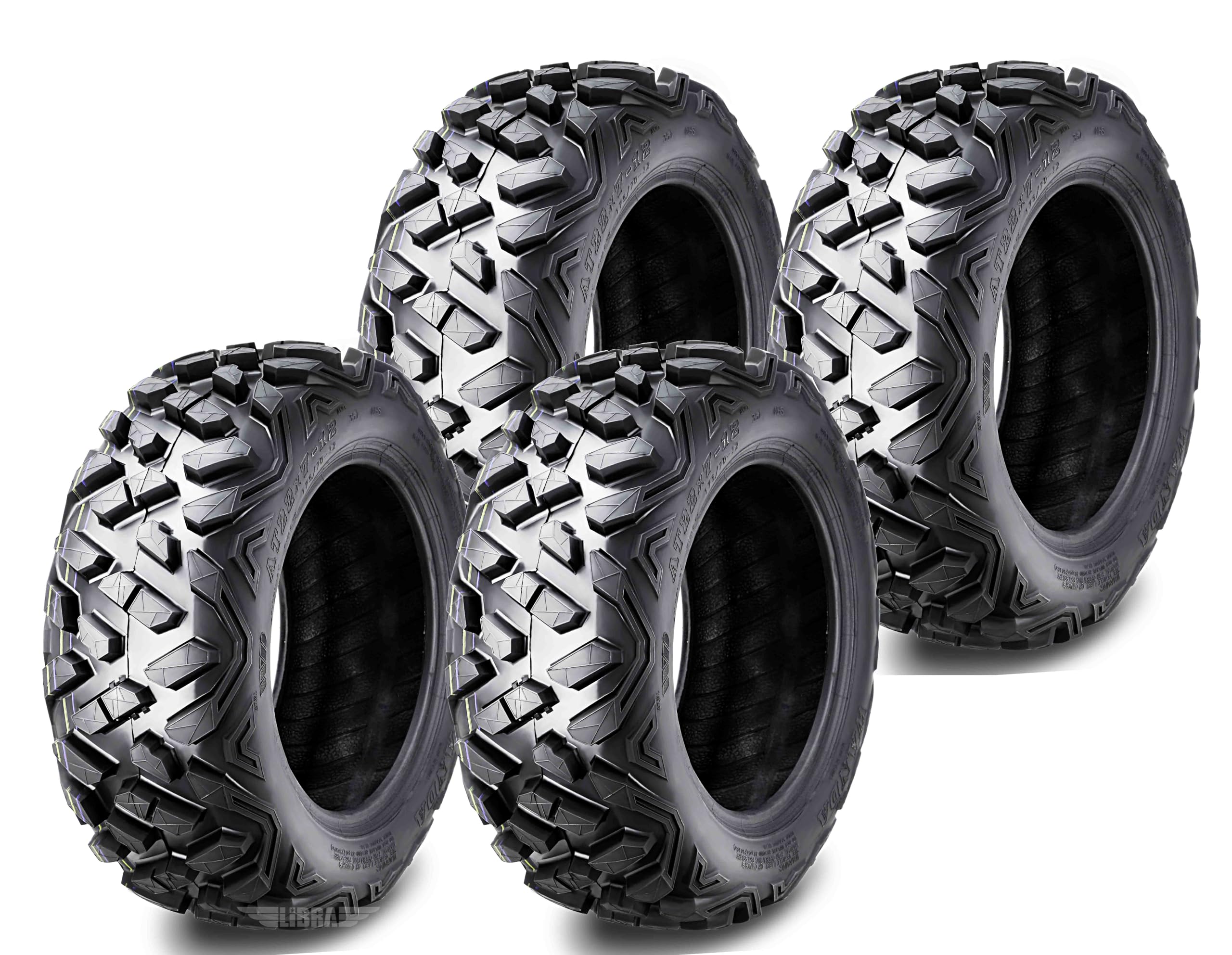 Wanda Set Of 4 Sport Atv Tires 19X7-8 19X7X8 4Pr Big Horn Style