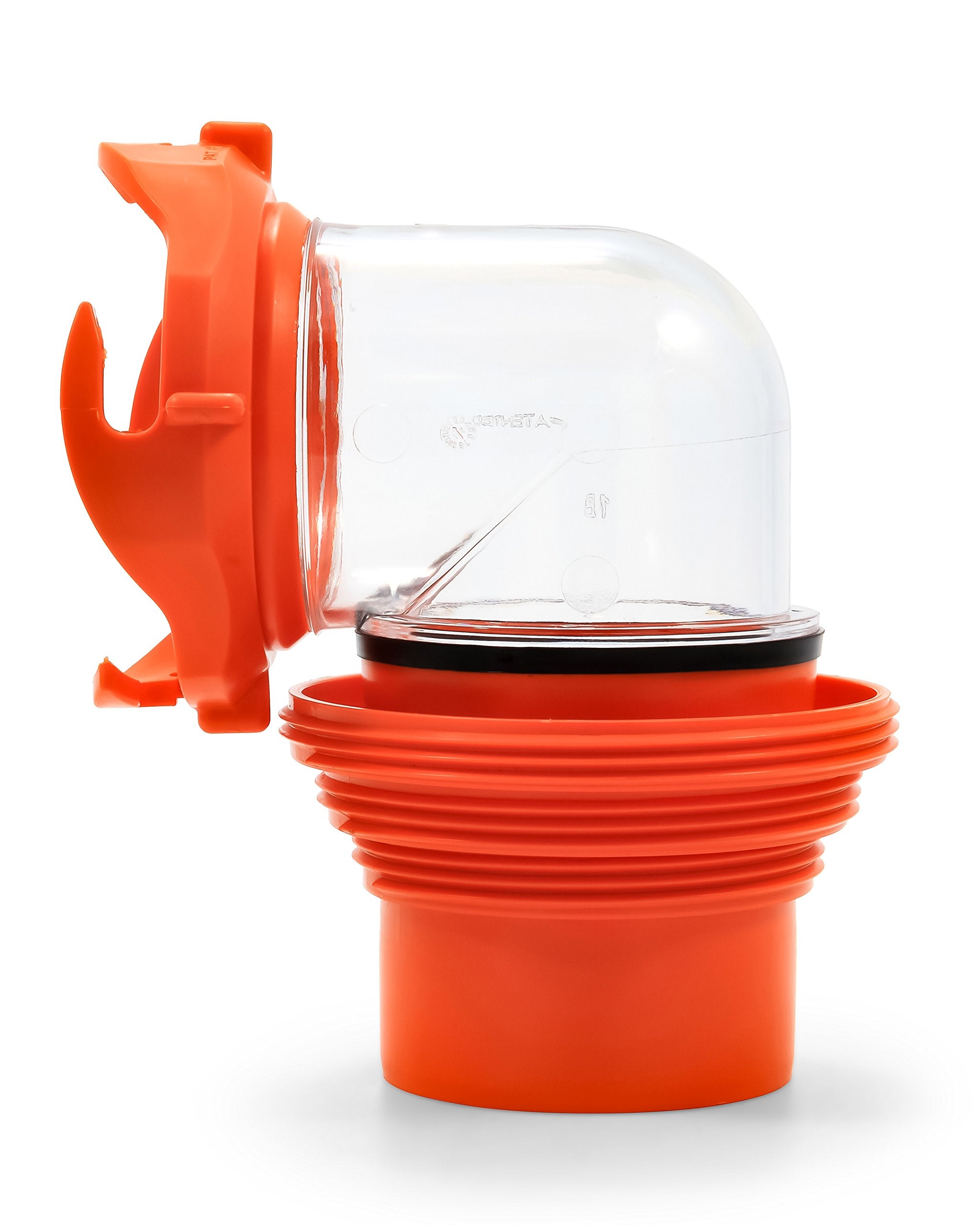 Camco Rhinoflex Clear Rv Sewer Hose Elbow With 4-In-1 Adapter - Features A 360-Degree Fitting Rotation And Built-In Gasket For O