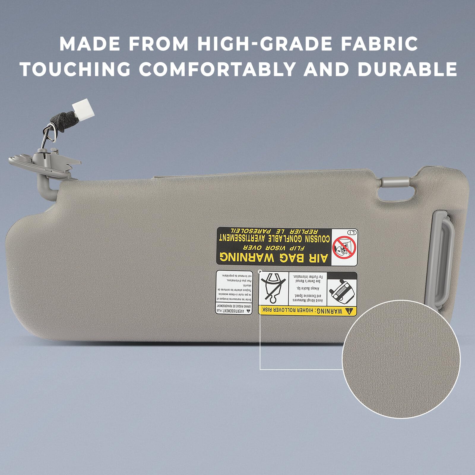 Scitoo Gray Right Passenger Side Auto Sun Visor Assembly Fit For 2006-2008 For Hyundai Sonata With Sunroof