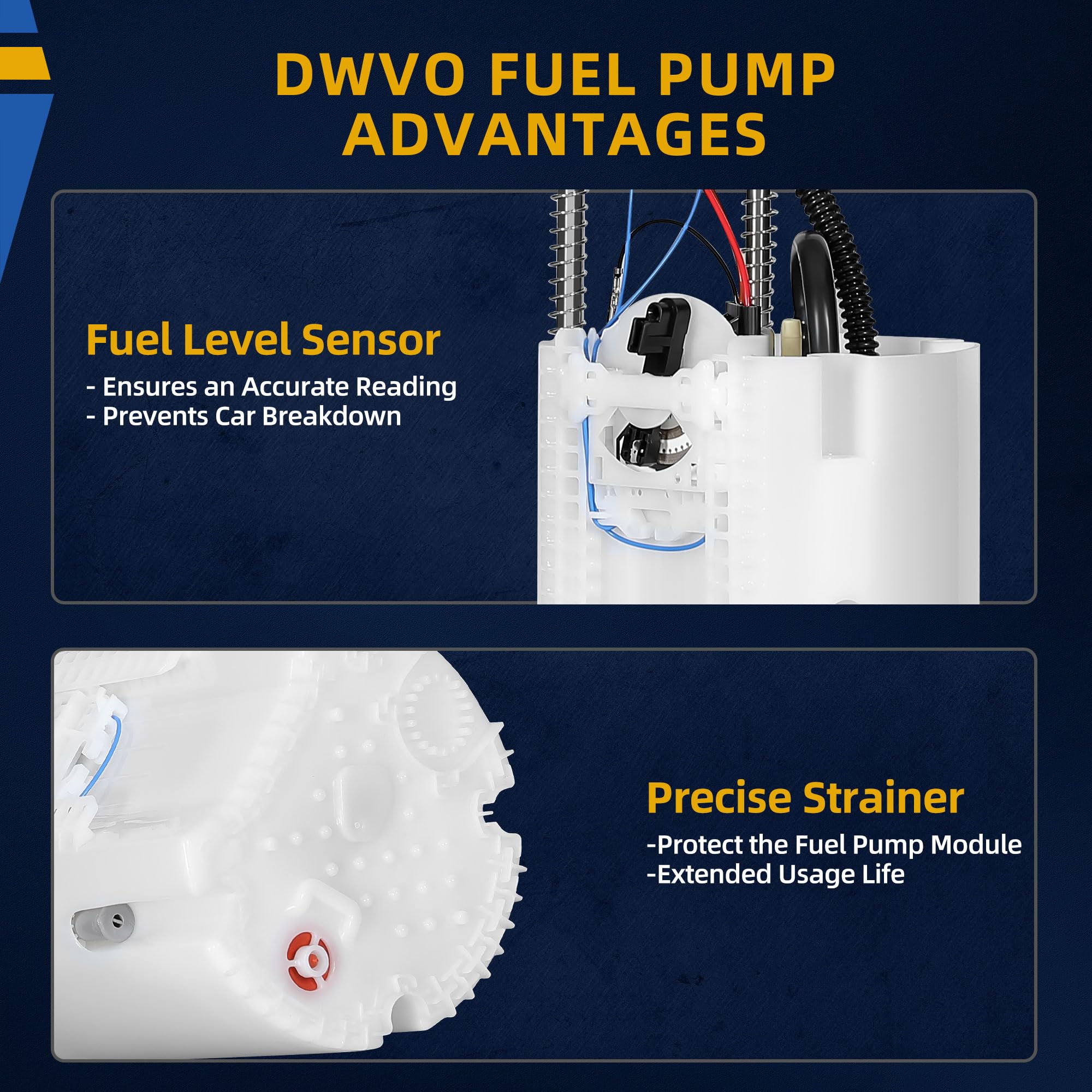 Dwvo Fuel Pump With Sending Unit Compatible With 2009-2010 Dodge Ram 1500 3.7L 5.7L Gas