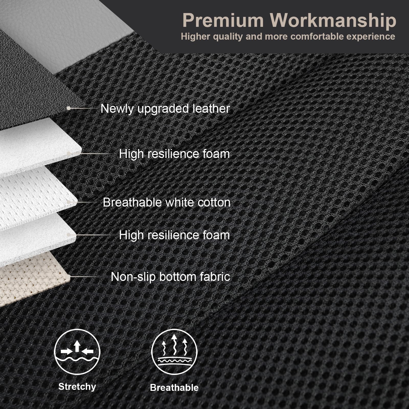 Giant Panda 2 Pcs Front 3D Air Mesh Car Seat Cover Custom Fit Ford F150 F250 F350 F450 Supercrew/Crew Cab Pickup Trucks,Breathab