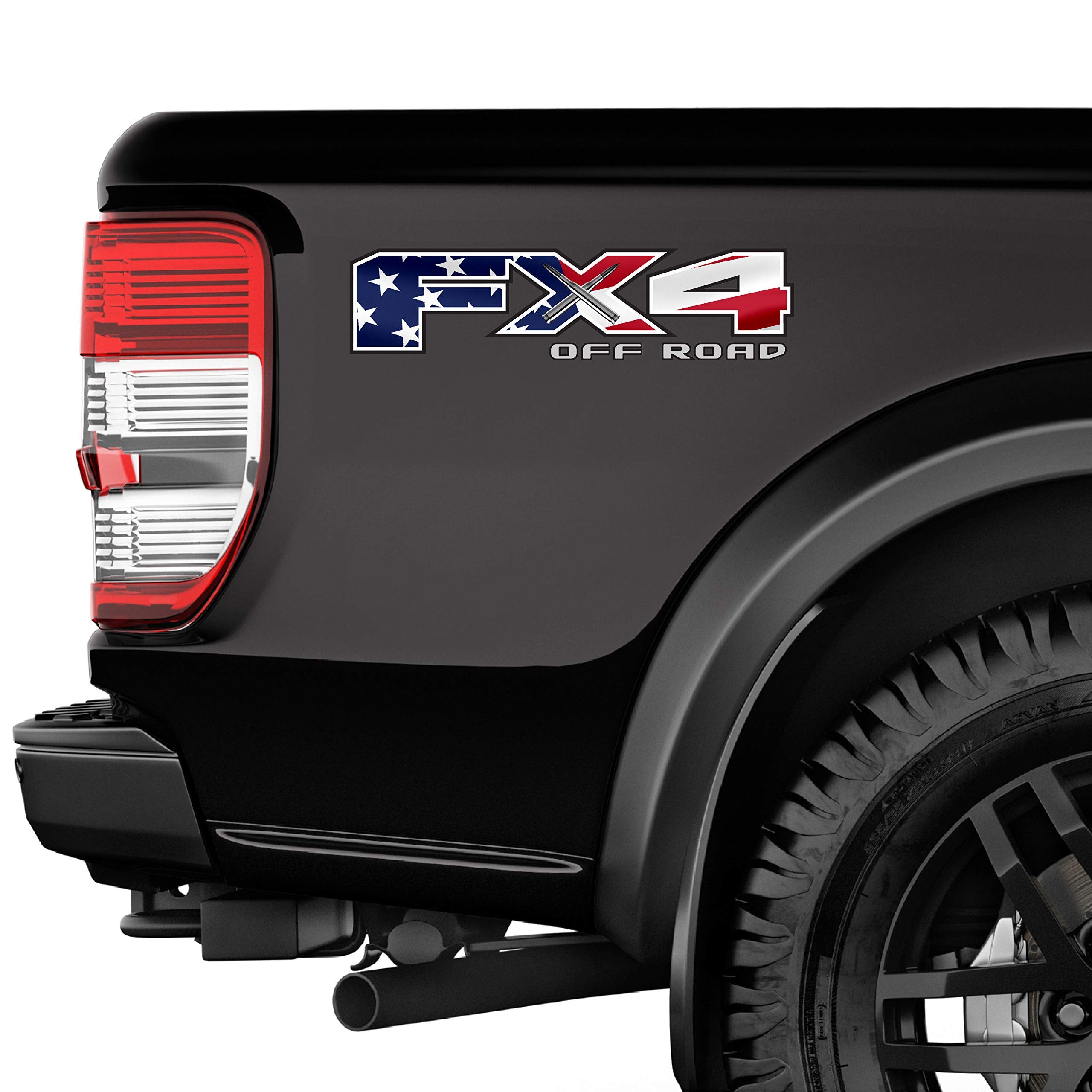 Fx4 Off Road Decal Usa Black Flag Replacement Sticker F 150 Bedside Emblem For 4X4 Truck Super Duty (Fx4 Off Road Decal Usa Flag
