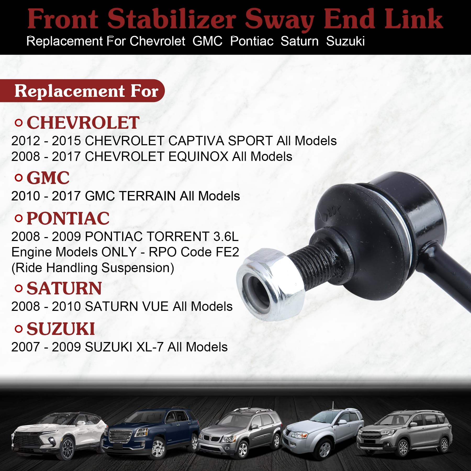 Stiueoav K750188 K750189 Sway Bar Link - Front Stabilizer End Link Compatible With 2012-2015 Chevrolet Captiva Sport?2008-2017 C