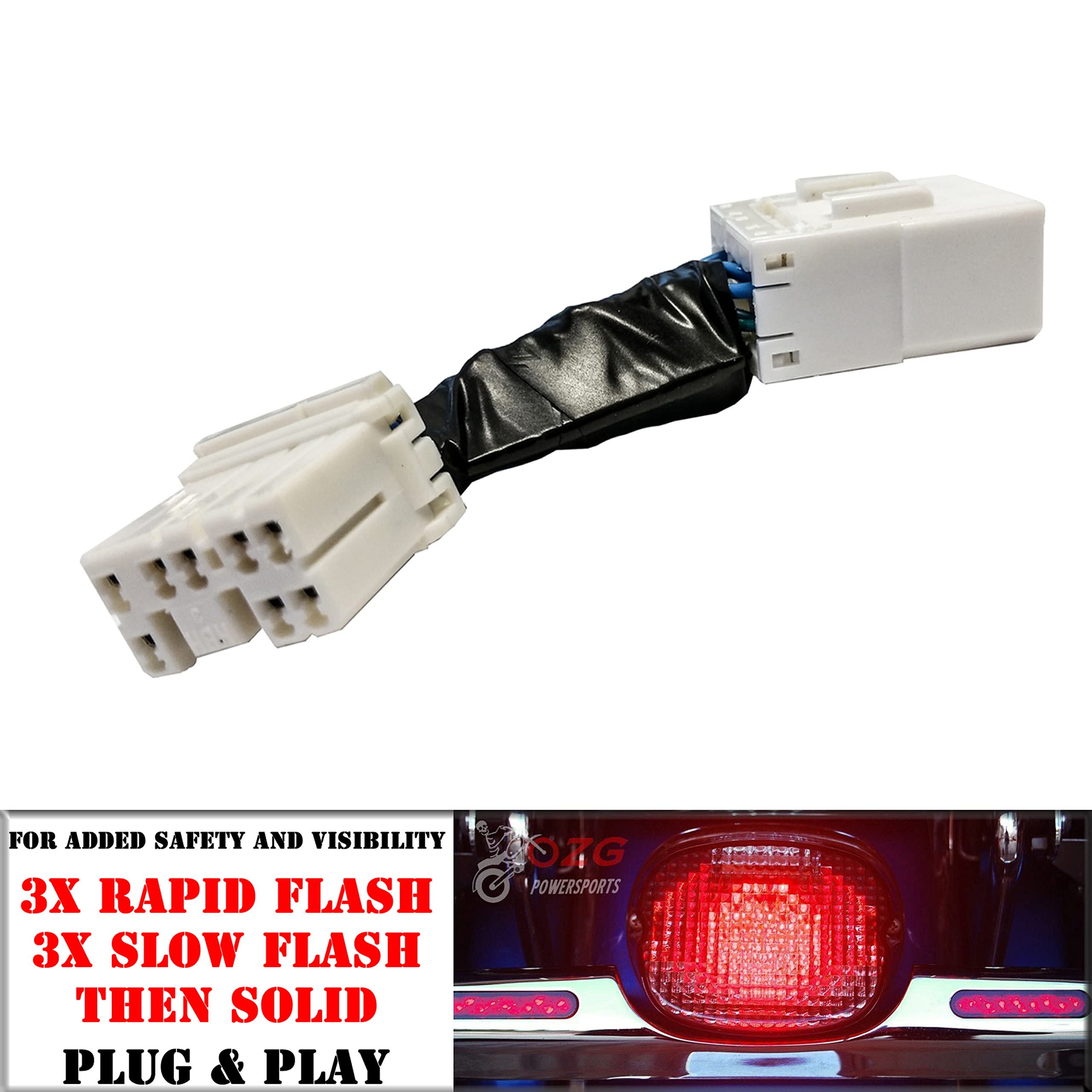 Brake Strobe Flasher Module Plug And Play For Harley Motorcycles Rear Alert Safety Stop Tail Light Led Halogen