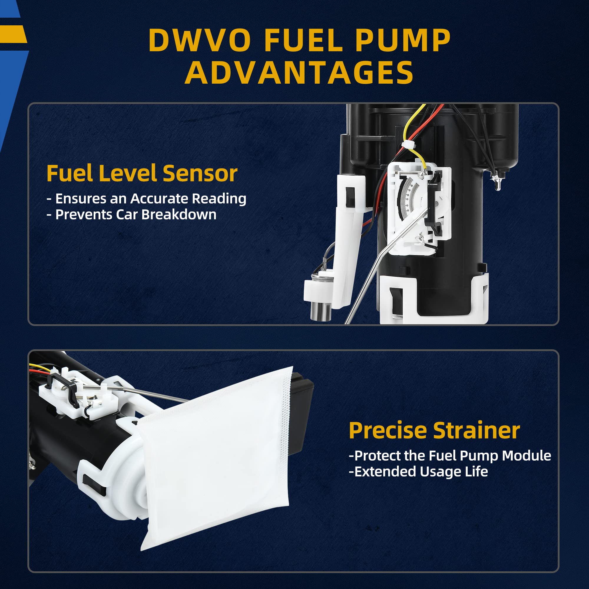 DWVO Fuel Pump Compatible with 1998-2002 Honda Accord 2.3L L4 3.0L V6, 1999-2001 Acura TL 3.2L V6, 2001-2002 Acura CL 3.2L V6