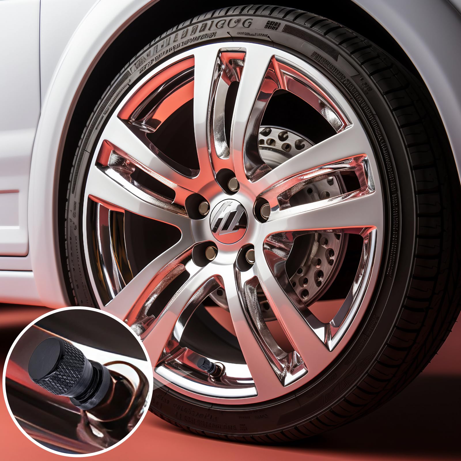 Meajoo 8Pcs Car Tire Valve Stem Caps, Anodized Premium Alloy Air Caps Cover Accessories, Corrosion Resistant Leak-Proof, Univers