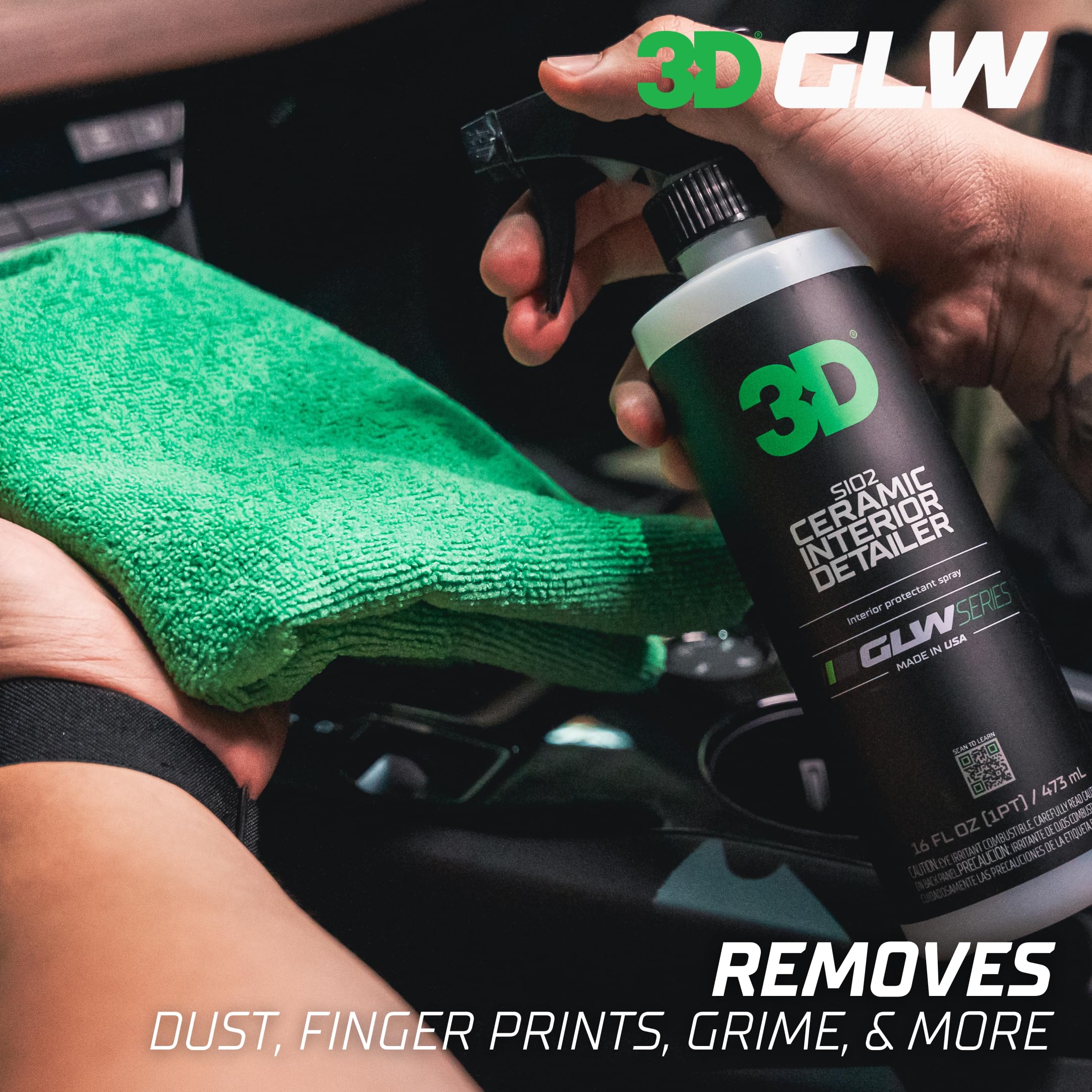 3D SiO2 Interior Detailer, GLW Series | Ultimate Deep Cleaning | Ultra Ceramic Protectant |Safe on Leather, Vinyl, Plastic & Mor