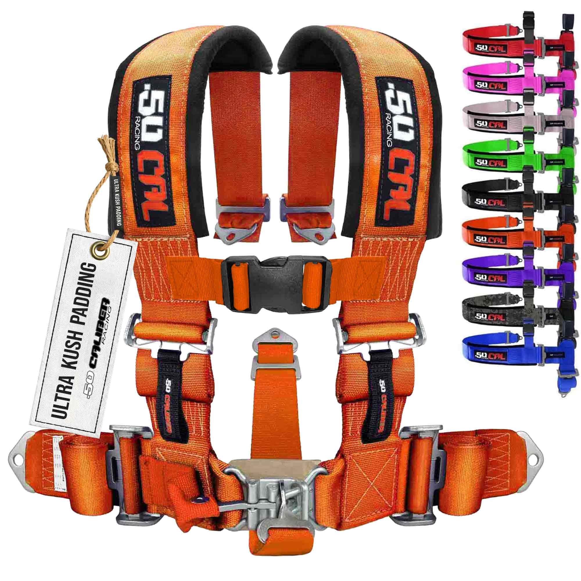 1pc Orange 5 Point Harness for Bucket Seat, Latch Release, 9 Color Options, Racing Harness 5 point, Race Car, UTV, RZR [6009A3]