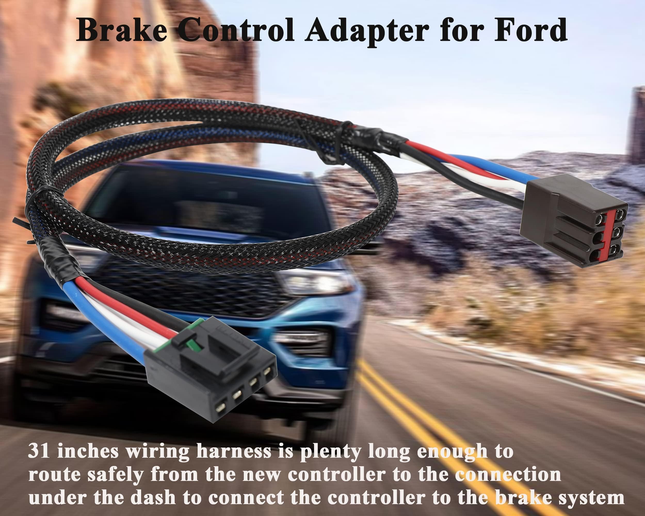 Oyviny 3035-P Brake Controller Wiring Adapter Compatible With 1994-2008 Ford F-150 F-250 F-350 F-450/1992-2009 E-150 E-250 E-350