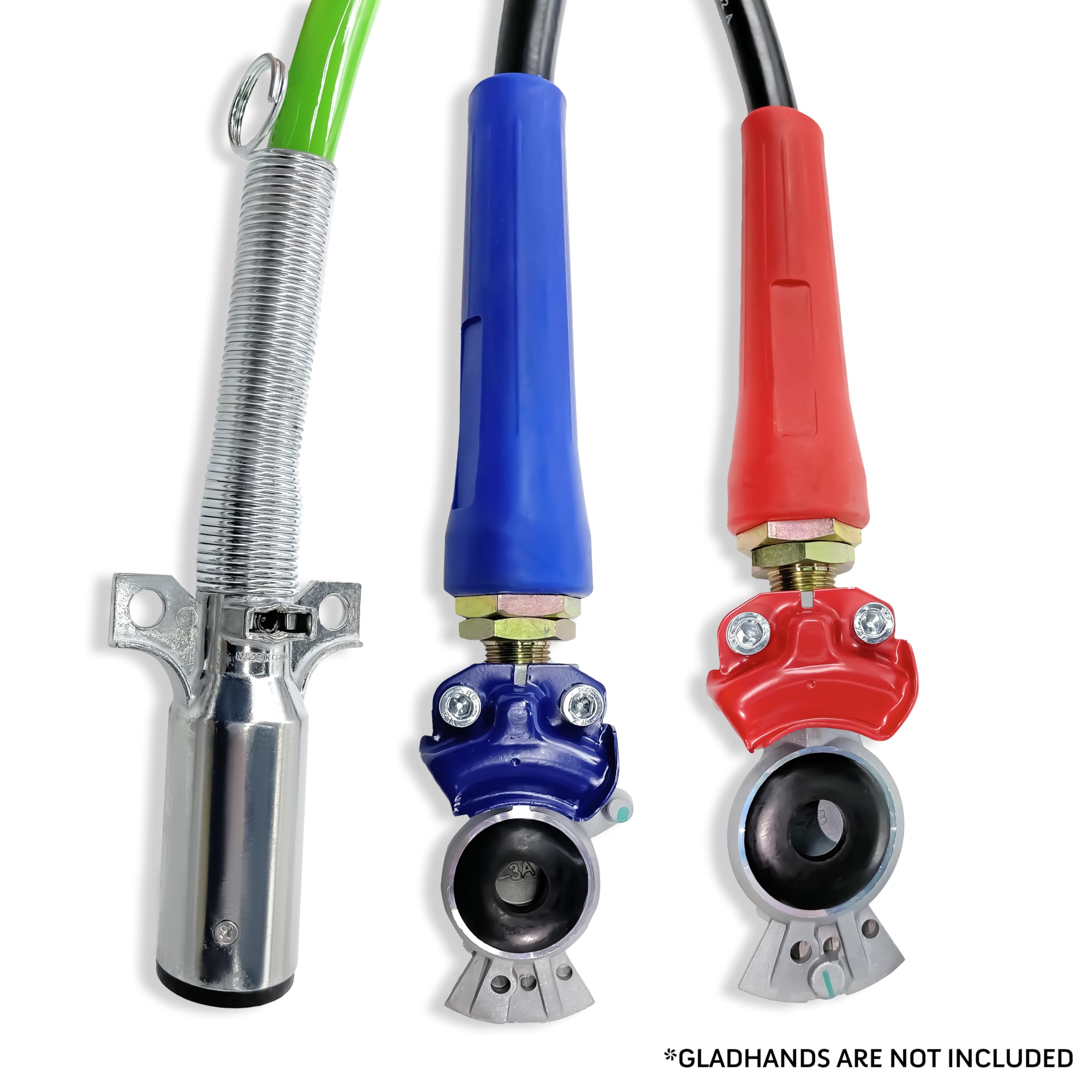 Torque 15Ft 3 In 1 Abs & Power Air Line Hose Kit Airline Air Hose Wrap 7 Way Electrical Cable Air Lines With Handle Grip Airline