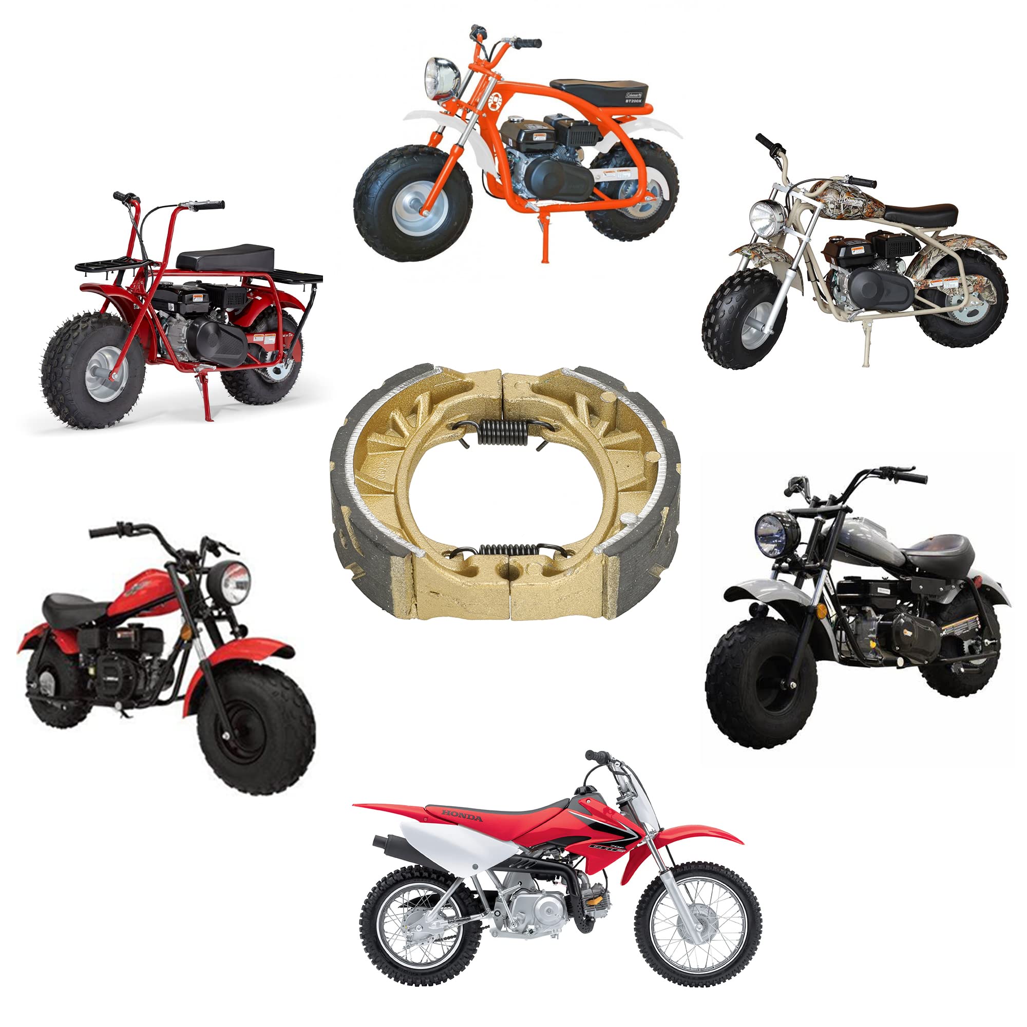 Grehua Cg125 105Mm Drum Brake Shoes Pads Chain Tensioner Adjuster Kit For 212Cc 196Cc 6.5Hp Coleman Bt200X Ct200U Trail 200 Ct20