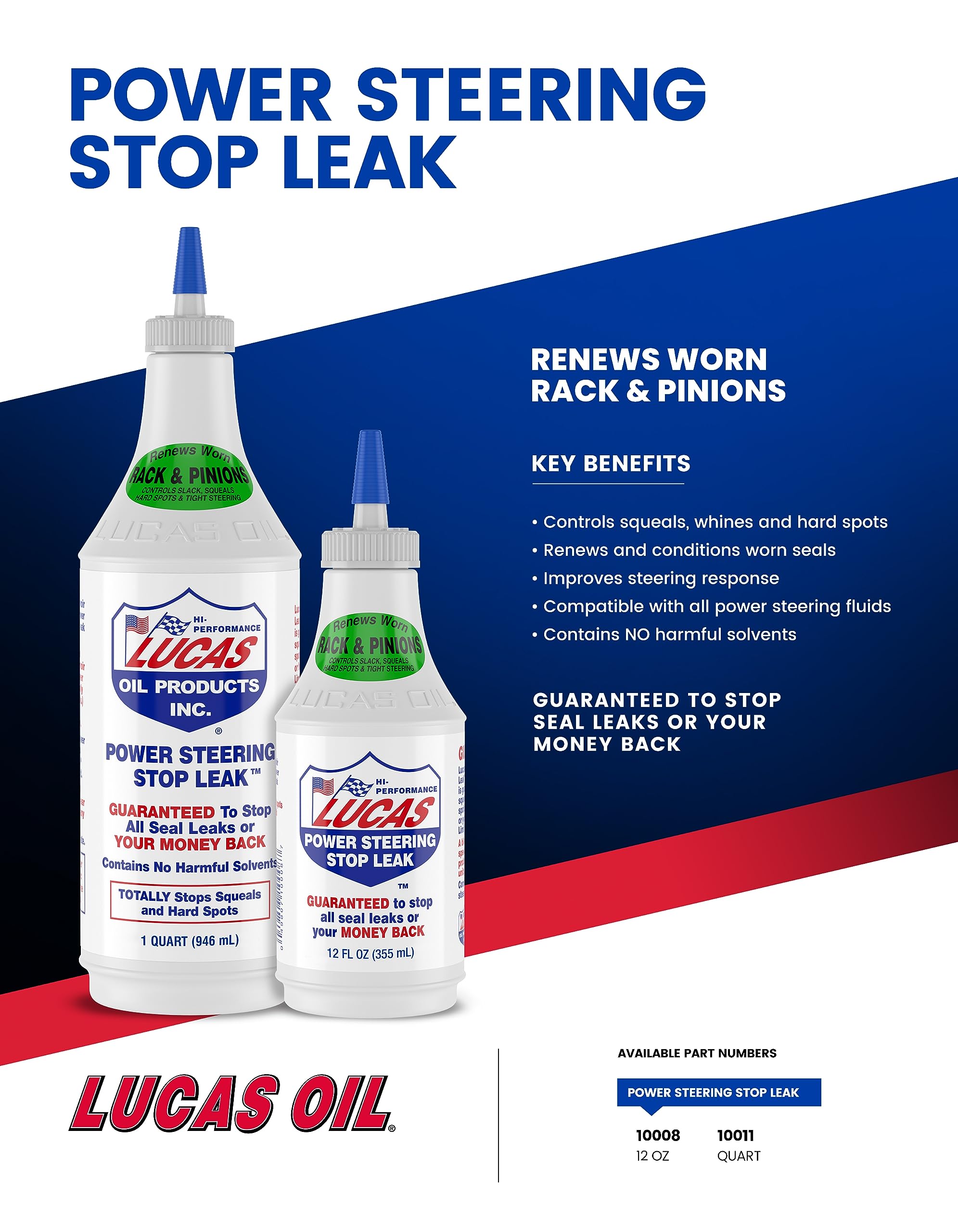 Lucas Oil Power Steering Stop Leak 12 Oz.