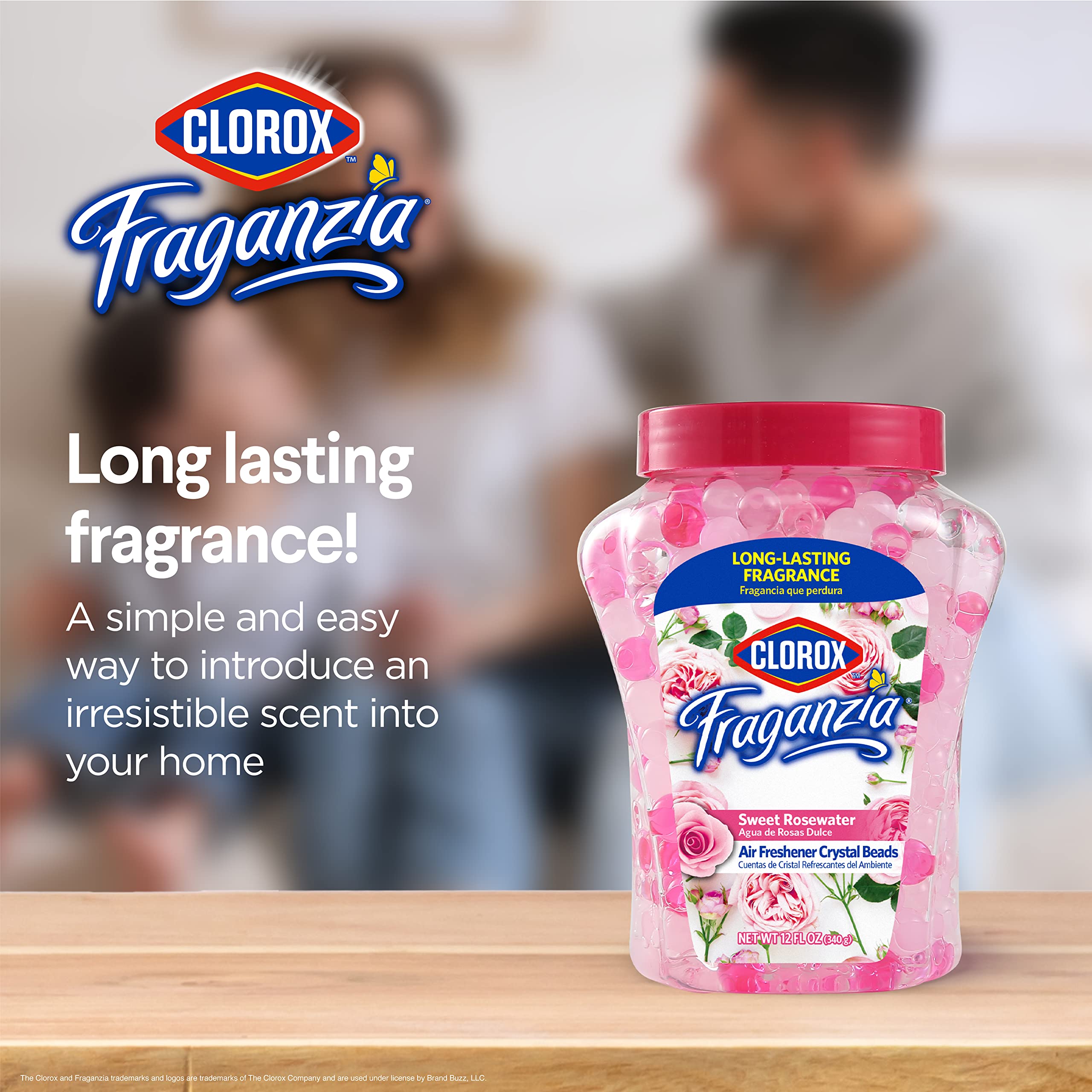 Clorox Fraganzia Air Freshener Crystal Beads Triple Pack, Sweet Rosewater, Lavender w/Eucalyptus, Cherry Burst 12oz Jars | Vente