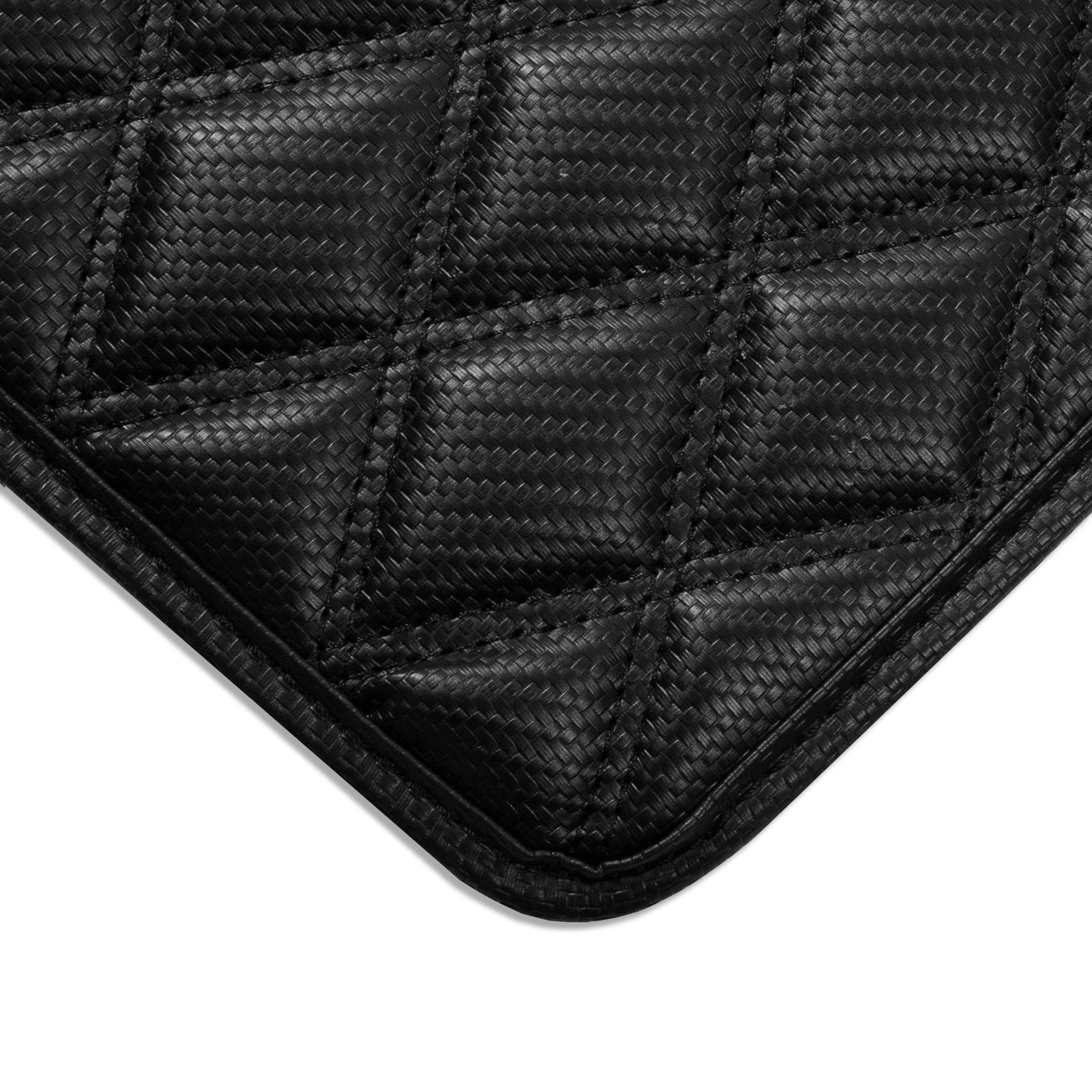 Fh Group F16501 Deluxe Heavy-Duty Faux Leather Diamond Pattern Multi-Purpose Cargo Liner (Black) 14 Inches - Universal Fit For C