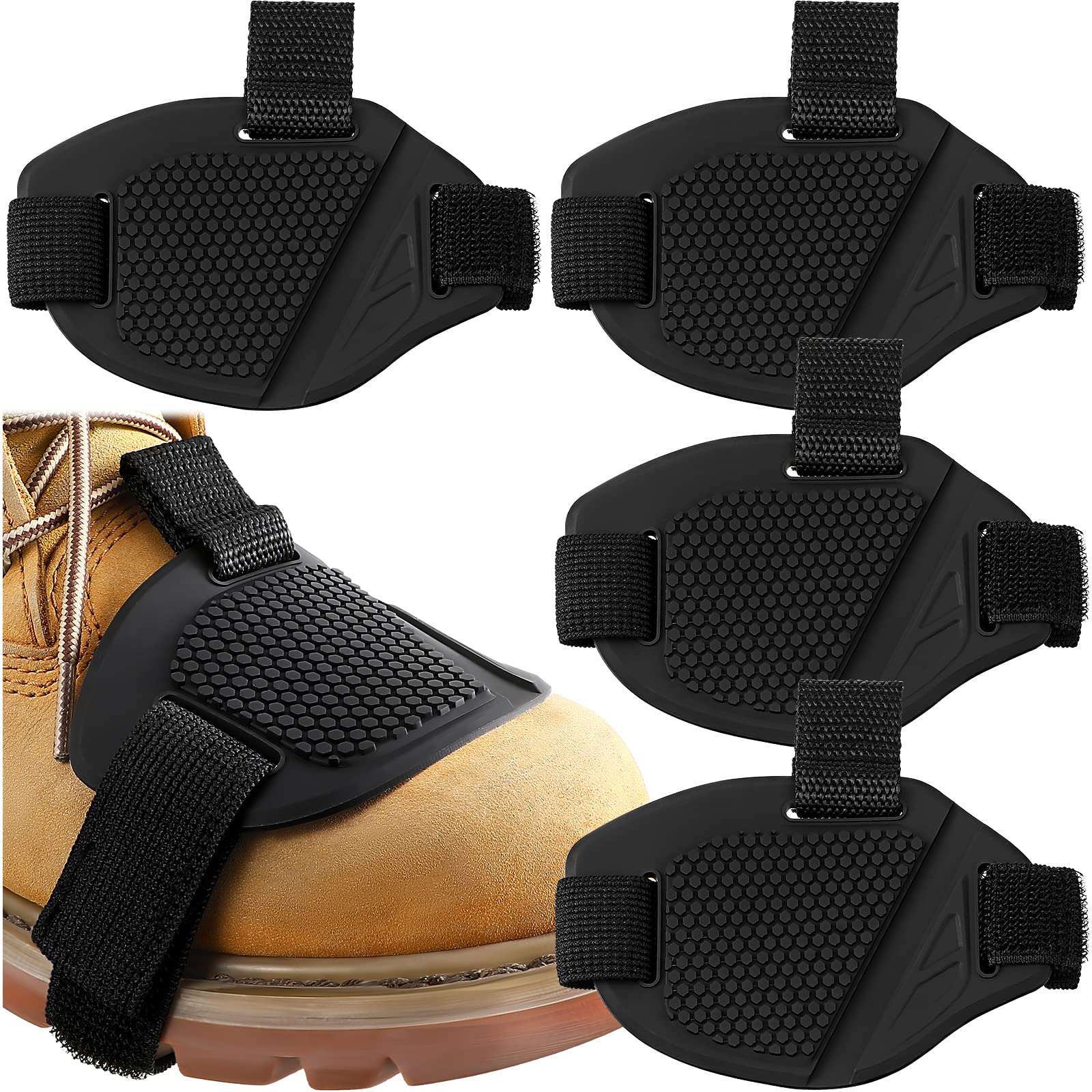 4 Pieces Motorcycle Shifter Pad Boot Cover Black Motorcycle Shoe Cover Pads Rubber Motorcycle Protector Boot Motorcycle Clutch C