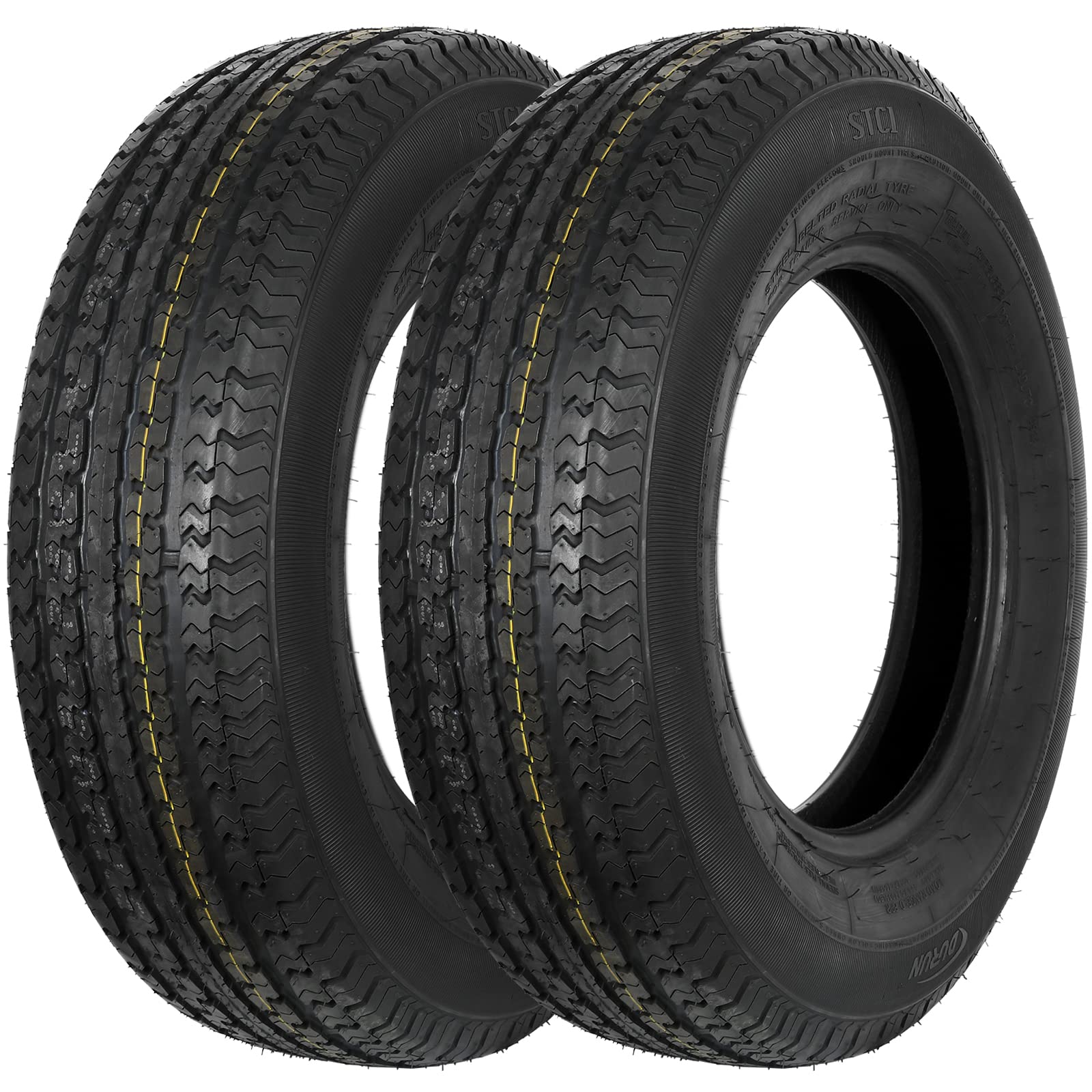 Set Of 2 Durun St205/75R14 Radial Trailer Tire,St205-75R14 St 205/75R14, 8 Ply Load Range D, 105M