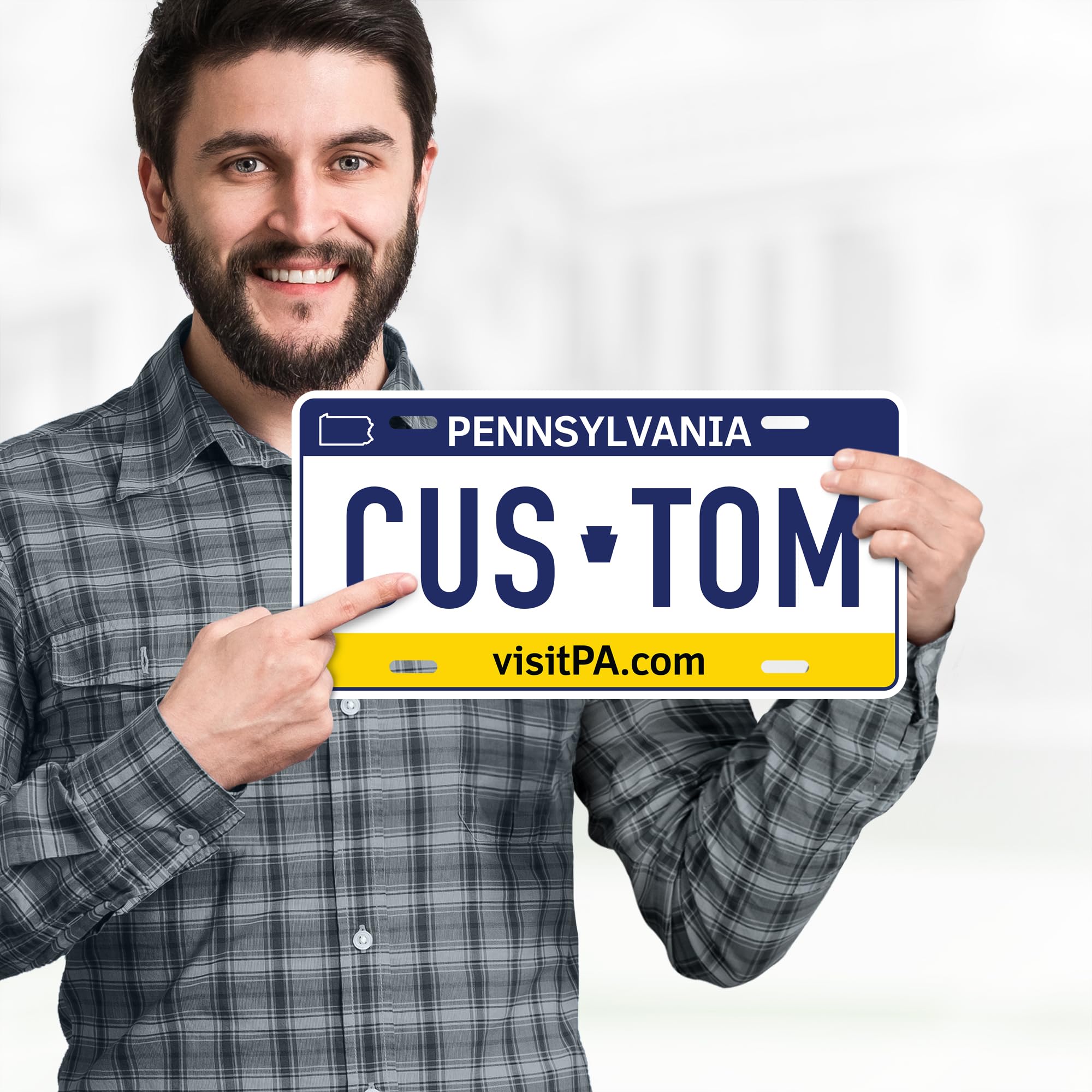 Custom Pennsylvania License Plate, Personalized License Plates For Car, 6X12 Inch, Rust-Free Fade Resistant Aluminum, Usa Made B