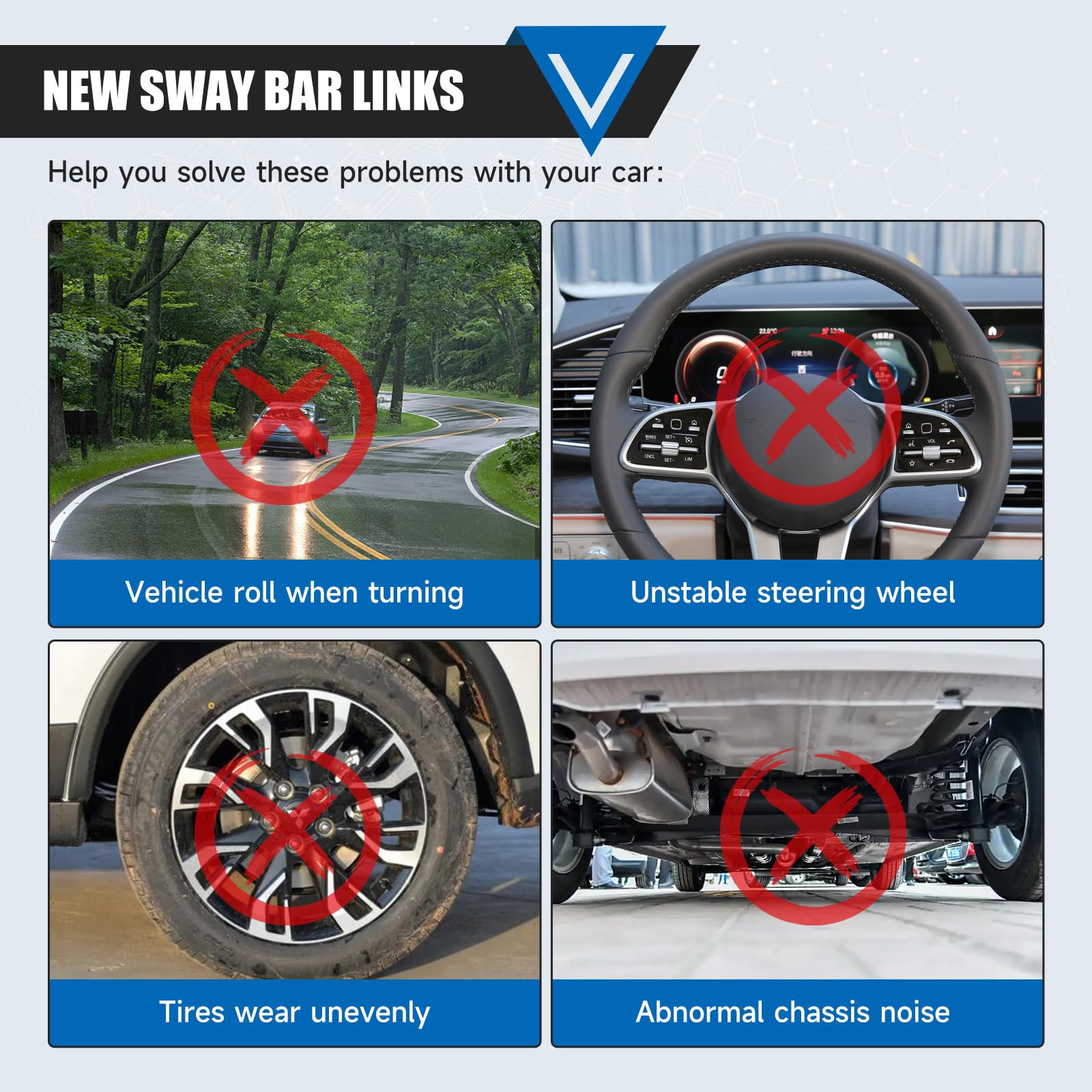 K80252 Sway Bar Links Fit For Chevy Cobalt 2005-2010 Hhr 2006-2011 Malibu 2004-2012 Pontiac G5 2007-2010 G6 2005-2009 Pursuit 20