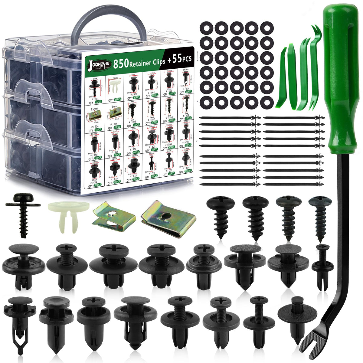 Car Retainer Clips Bumper Clips Plastic Rivets 905Pcs Metal Car Screws Auto Fastener Push Pin Kit Set Panel Clips With 10 Cable