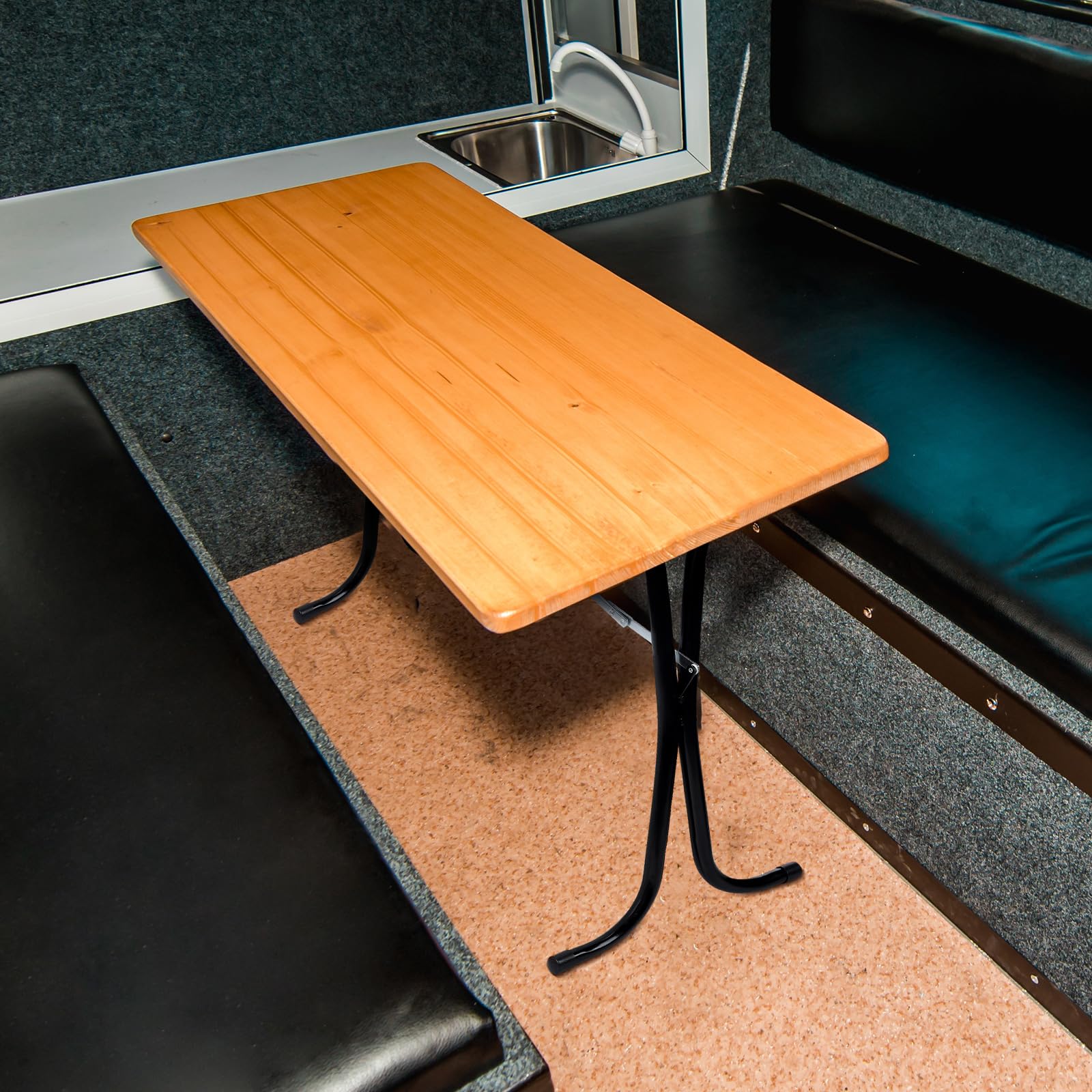 RattanView 2 Pcs Rv Folding Table Leg 27.5 Black Foldable Table Legs for RV's and Cargo Trailers