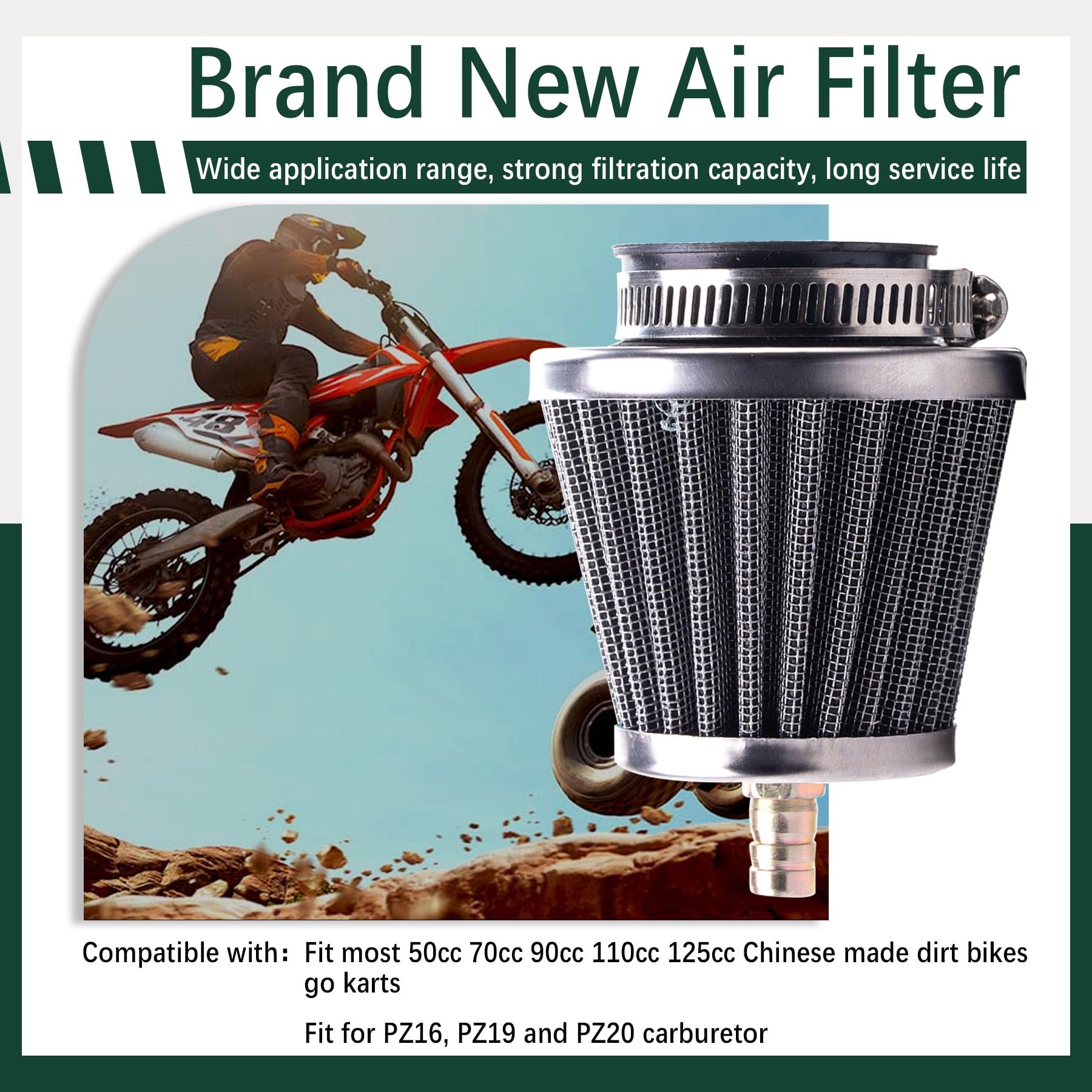 Ciom 35Mm Air Filter For 50Cc 70Cc 90Cc 110Cc 125Cc 150Cc Atv Quad Dirt Bike Pit Bike Dune 4 Wheeler Buggy