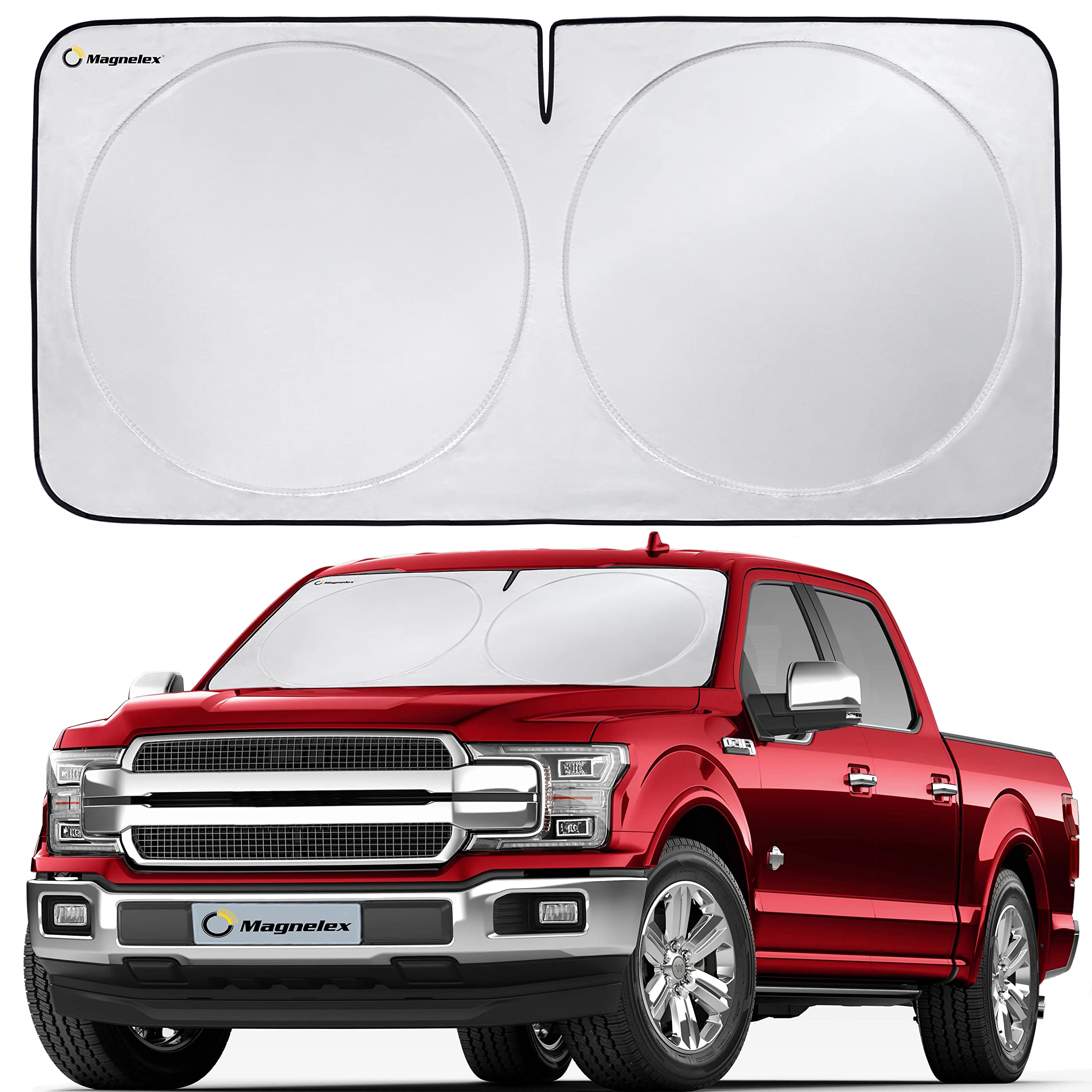 Magnelex Car Windshield Sunshade | Advanced Light-Blocking Protection | Foldable Sun Shade with Mirror Cut-Out Keeps Your Vehicl