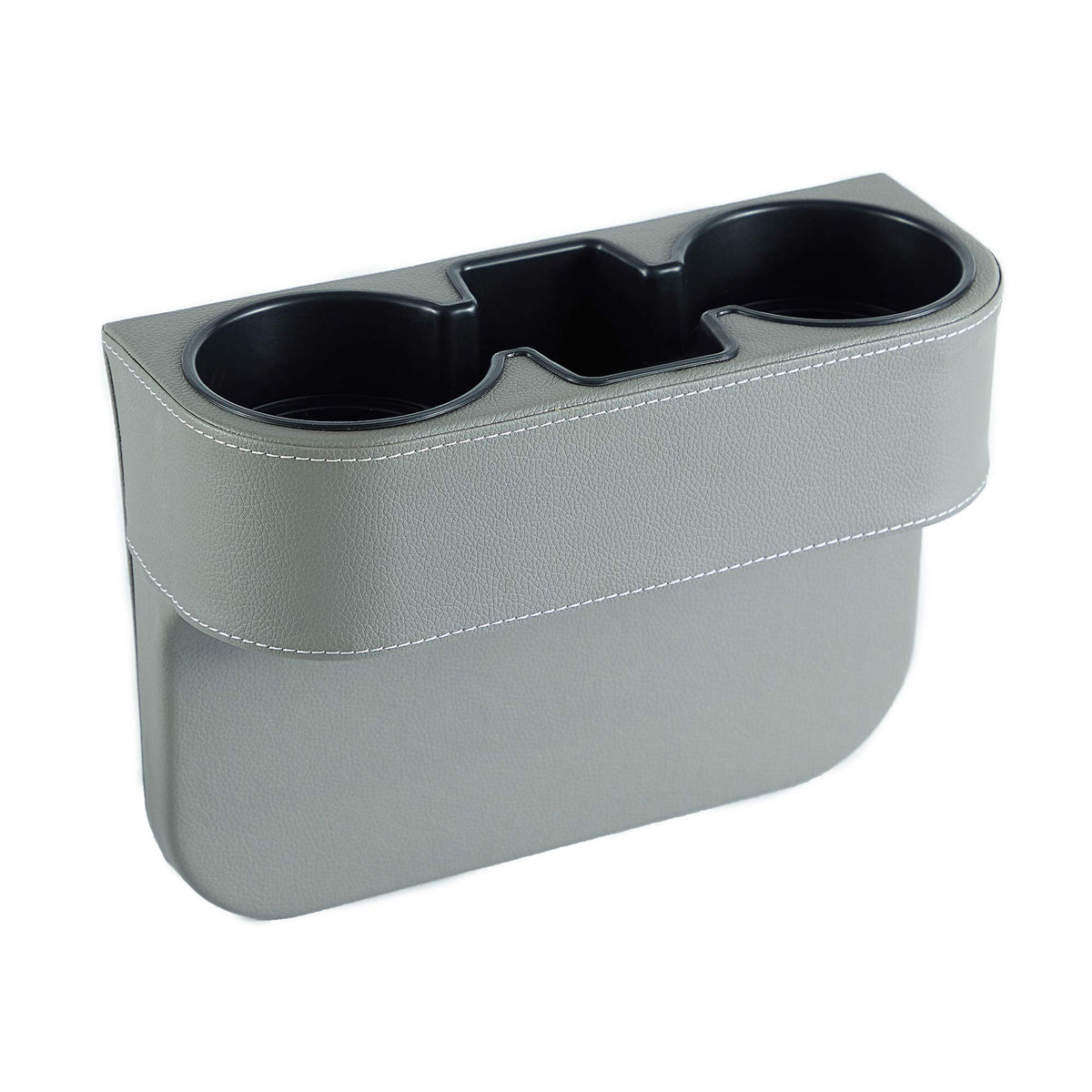 Iokone Coin Side Pocket Console Side Pocket Leather Cover Car Cup Holder Auto Front Seat Organizer Cell Mobile Phone Holder (Gra