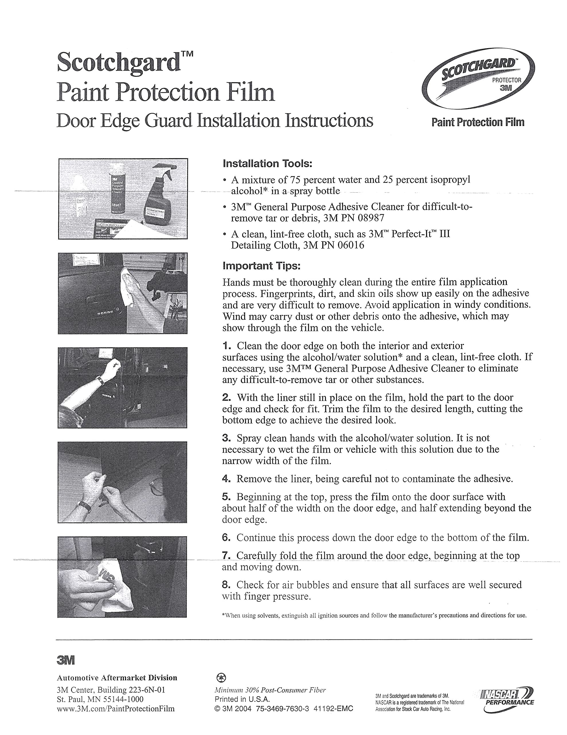 Door Edge PPF PRE-Cut Guard Scratch 3M Paint Protection Film Clear Invisible Universal Car Truck (Roll 0.4 Inch x 240 Inches)