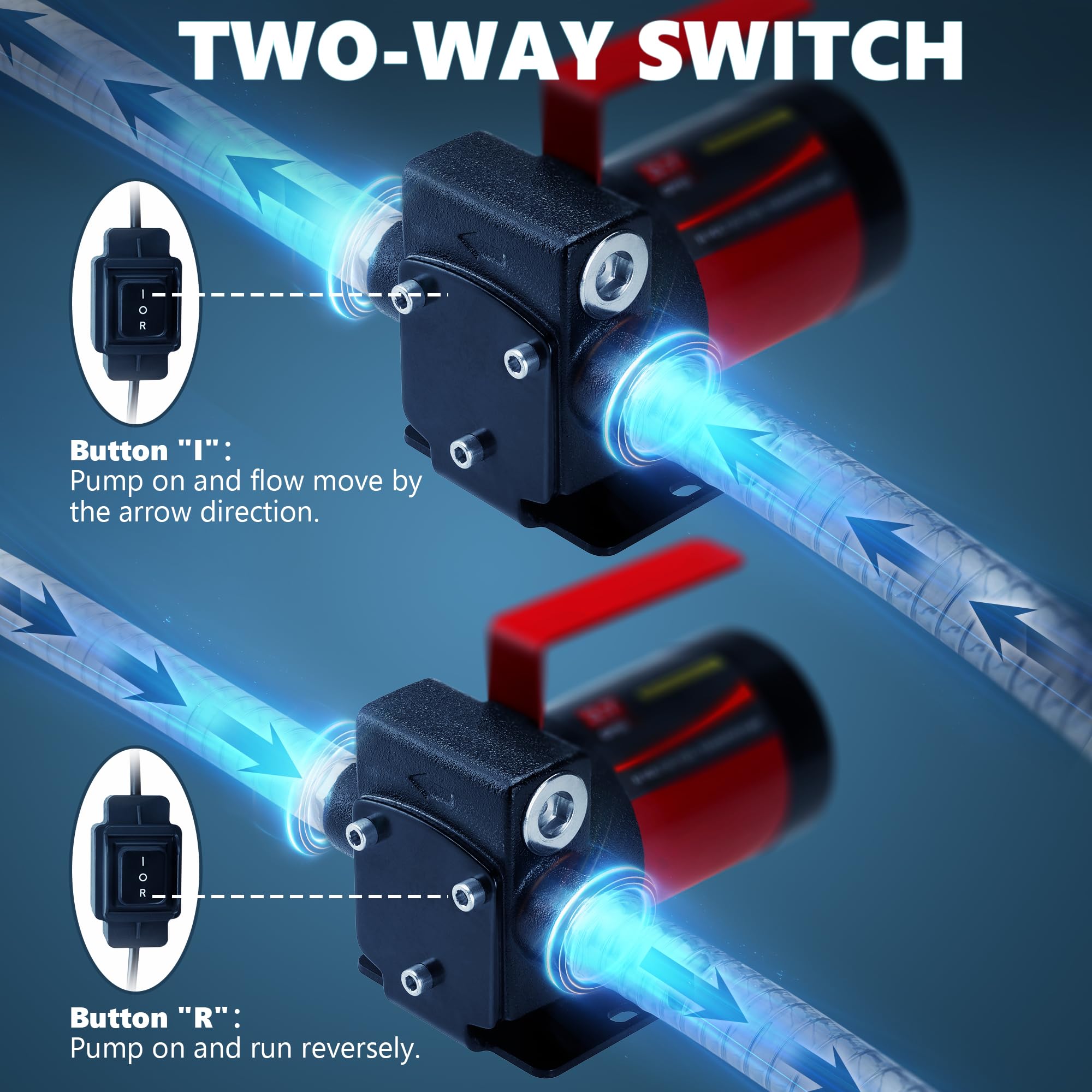 12V Dc Gasoline Fuel Pump, Self-Priming Fuel Transfer Pump, Reversible Pumping, Overheat Protection, Explosion-Proof, Suitable F