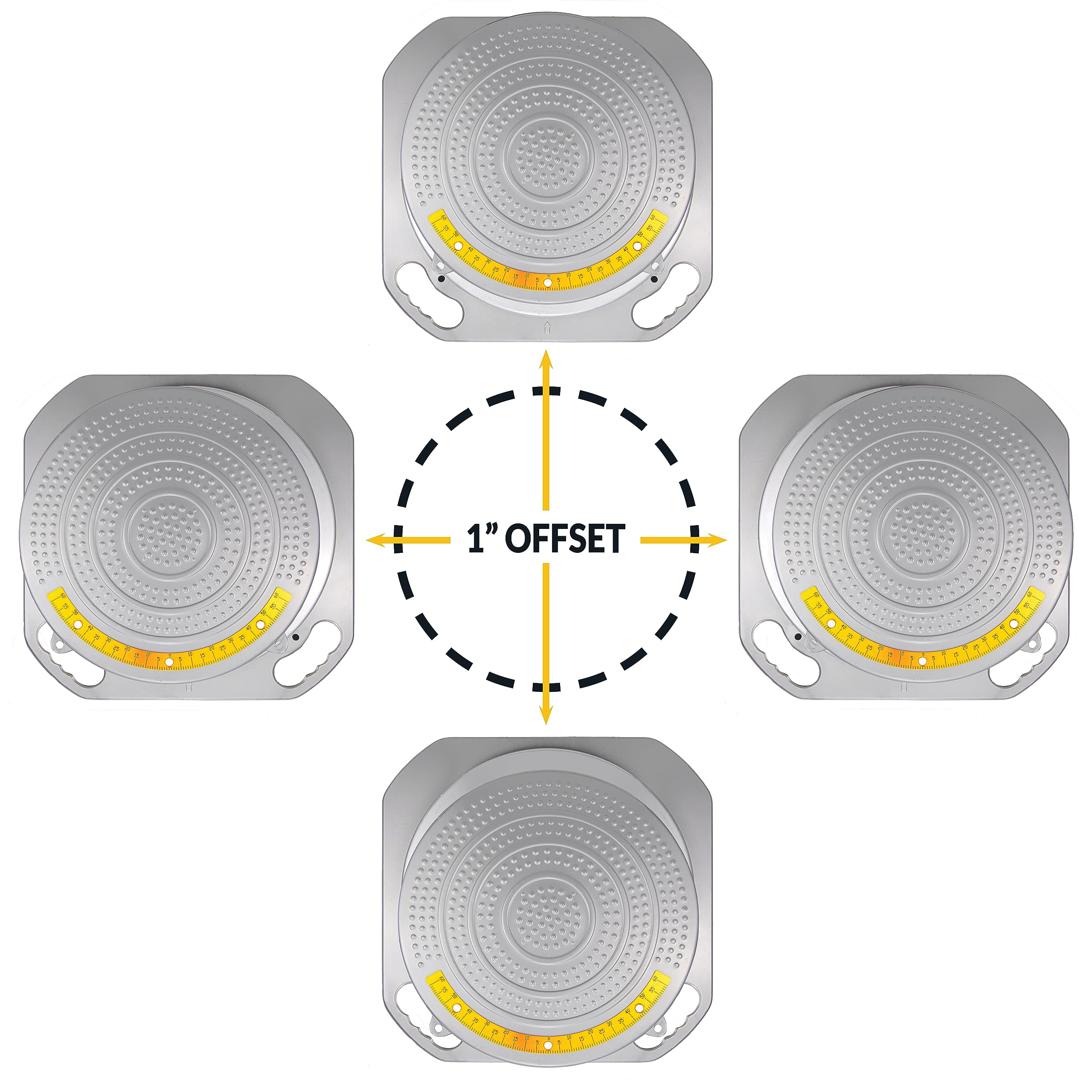 Autosolo Wheel Alignment Turn Plates - 4-Ton Capacity, Brass Dial Measurements, With Bonus Accessories For Complete Wheel Alignm