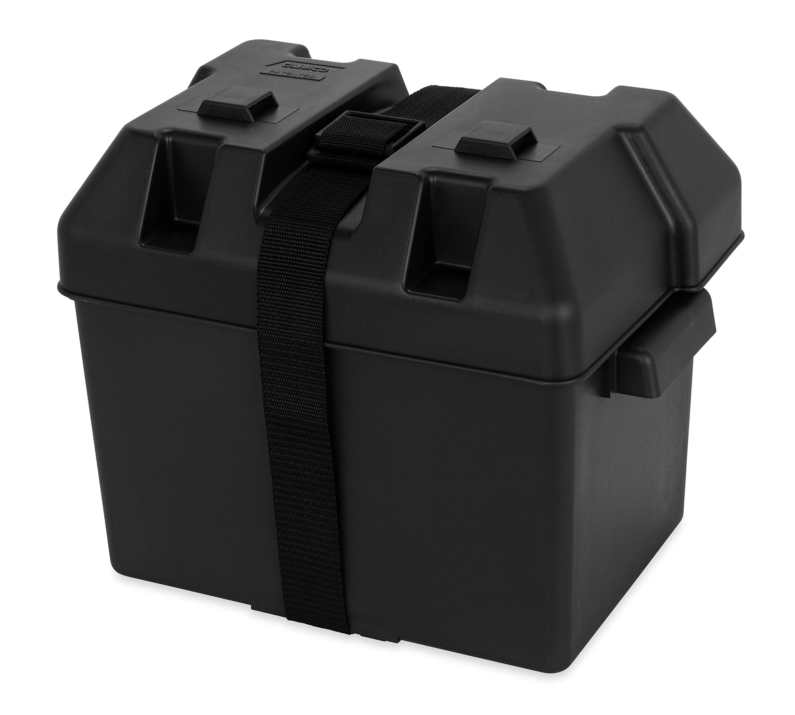 Camco Heavy Duty Battery Box With Straps And Hardware - Group 24 |Safely Stores Rv, Automotive, And Marine Batteries |Durable Anti-Corrosion Material | Measures 7-1/4 X 10-3/4 X 8 | (55362)