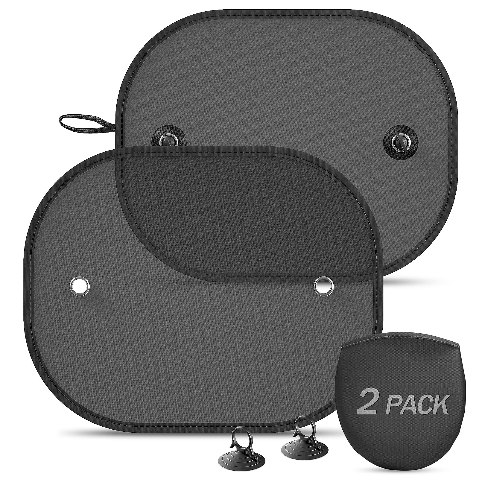 Diza100 Car Window Shades, 2 Pack Sun Shade For Window Baby Suction Cups Sunshade For Side Window Sun And Uv Block For Kids/Adul