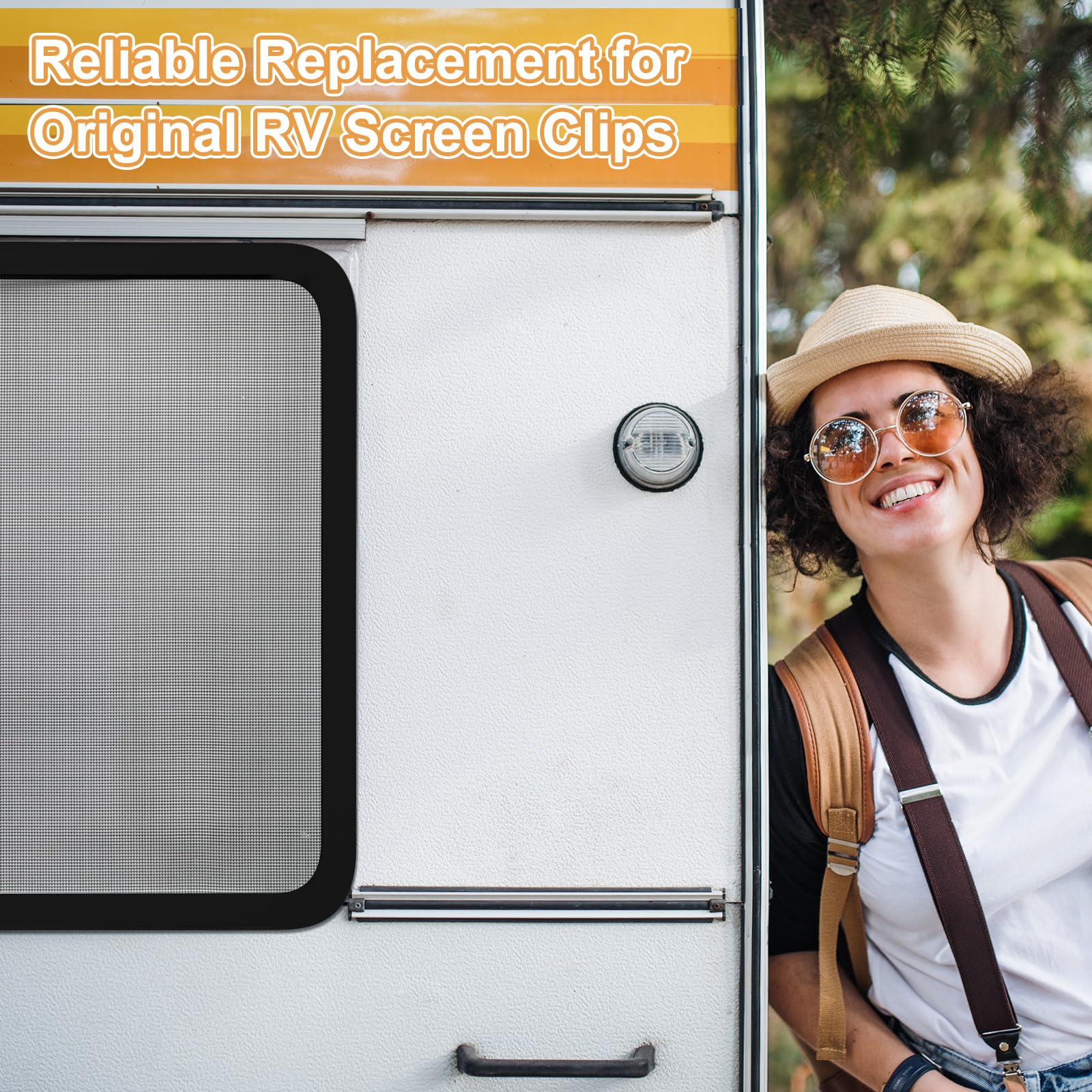 Datanly 16 Pcs RV Window Replacement Clips, Silver, 1/2 Inch, Screen Installer Retainers for RV Screen Frame Repairs