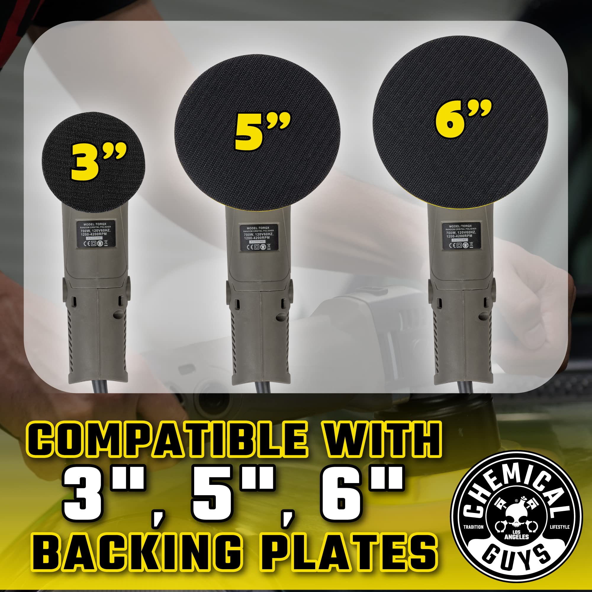 Chemical Guys Buf_503X Torqx Random Orbital Polisher, Pads, Polishes & Compounds Kit (Safe For Cars, Trucks, Suvs, & More) 700W,