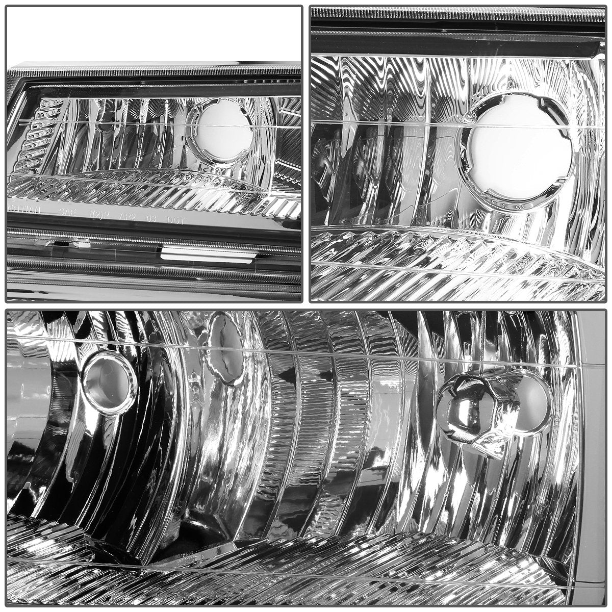 Dna Motoring Hl-Oh-Ccol044P-Ch-Cl1 Chrome Housing Headlights Compatible With 04-12 Colorado Canyon