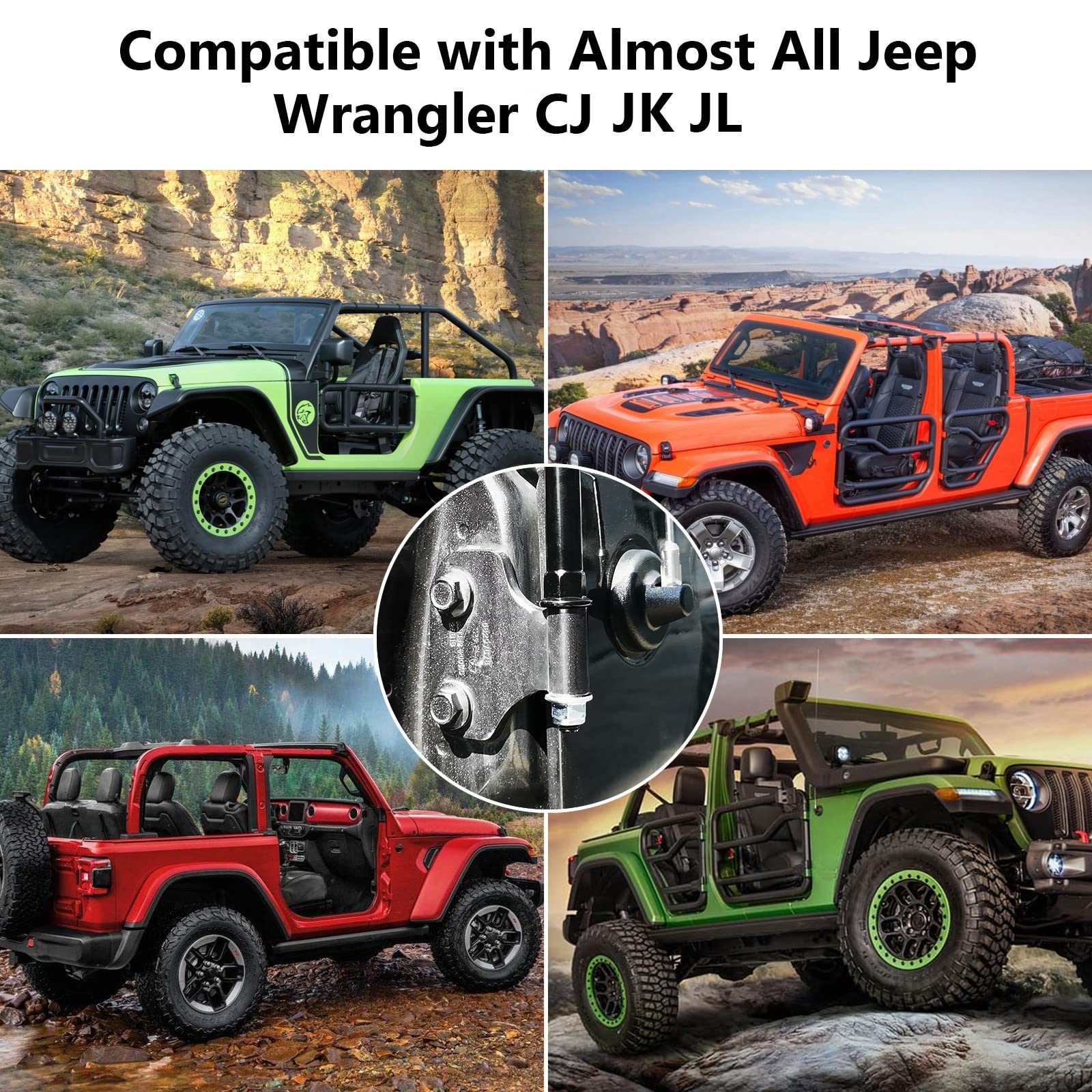Denforste Mirrors Doors Off Compatible with Jeep Wrangler JK CJ JL & Unlimited - Door Hinge Side Mirrors for Jeep - 2 Pack 5.5 x