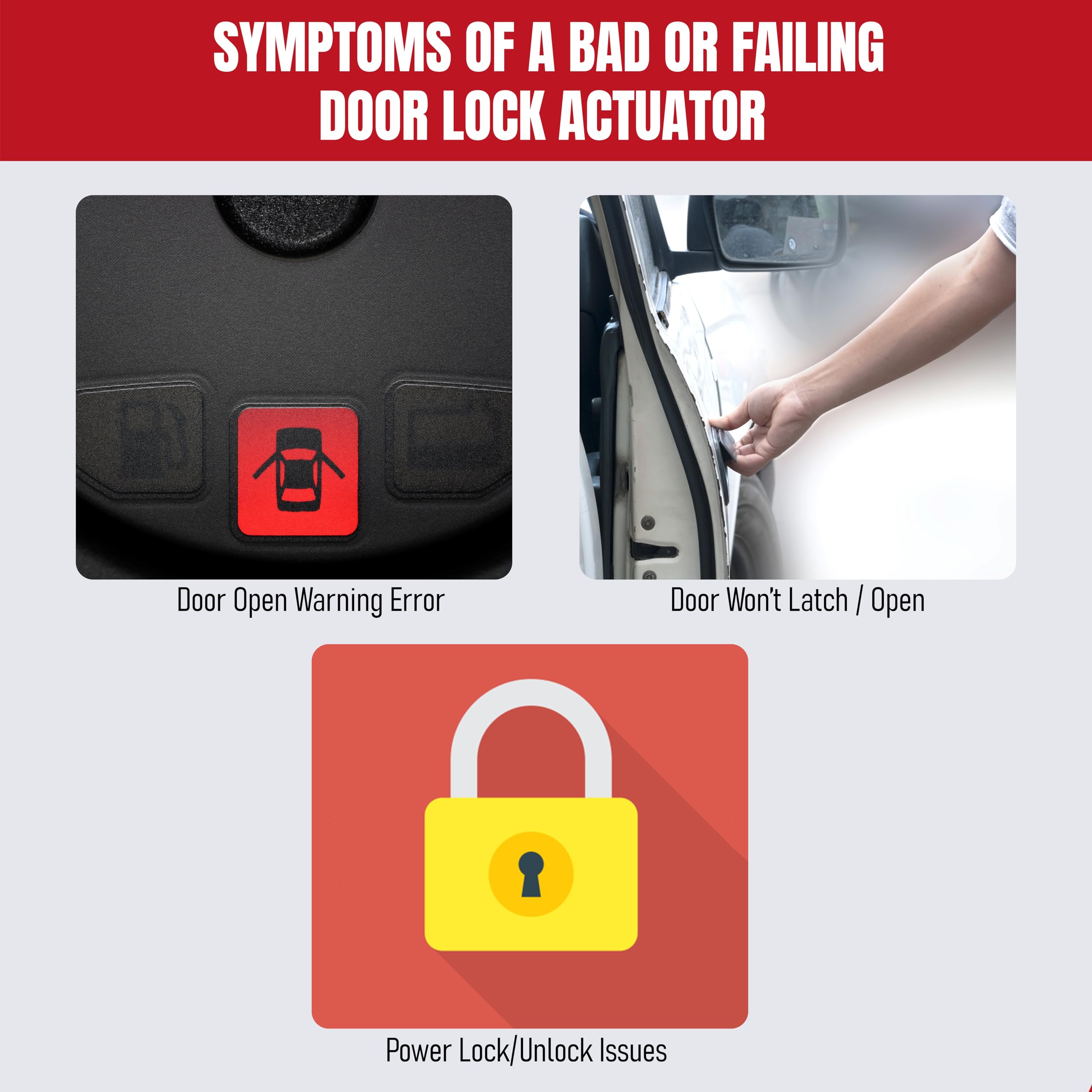 Front Left Driver Side Door Lock Latch Actuator Replacement By Aa Ignition - Replaces 9L3Z5421813A, 7T4Z7821813C - Compatible Wi