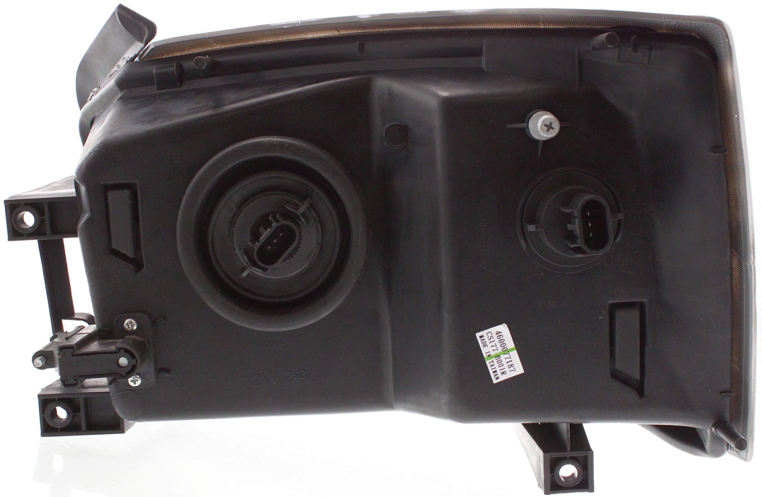 Evan-Fischer Headlight Assembly Compatible with 2005-2007 Dodge Dakota Halogen Chrome Interior with Corner Light Bulb Shield Passenger Side