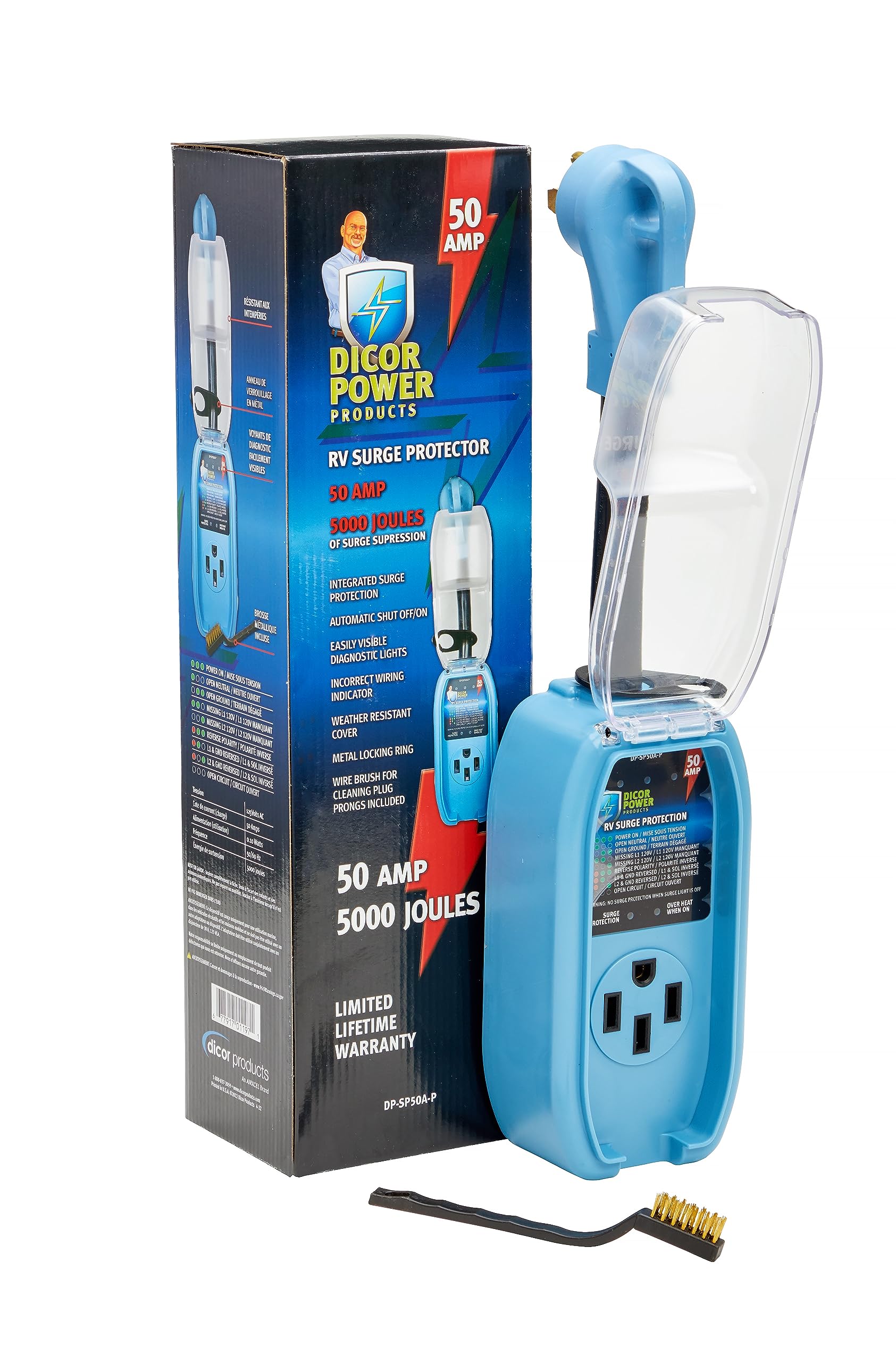 Dicor Dp-Sp50A-P 50 Amp Pigtail Rv Surge Protector For Enhanced Electrical Safety And Protection Of Your Rv