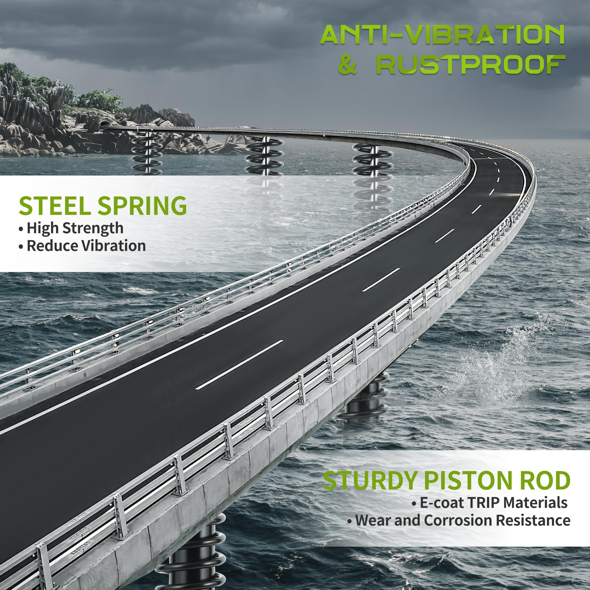 Autosaver88 Rear Load Shocks And Strut Compatible With 1999-2007 Chevy Silverado 1500, 1999-2007 Gmc Sierra 1500 Rwd