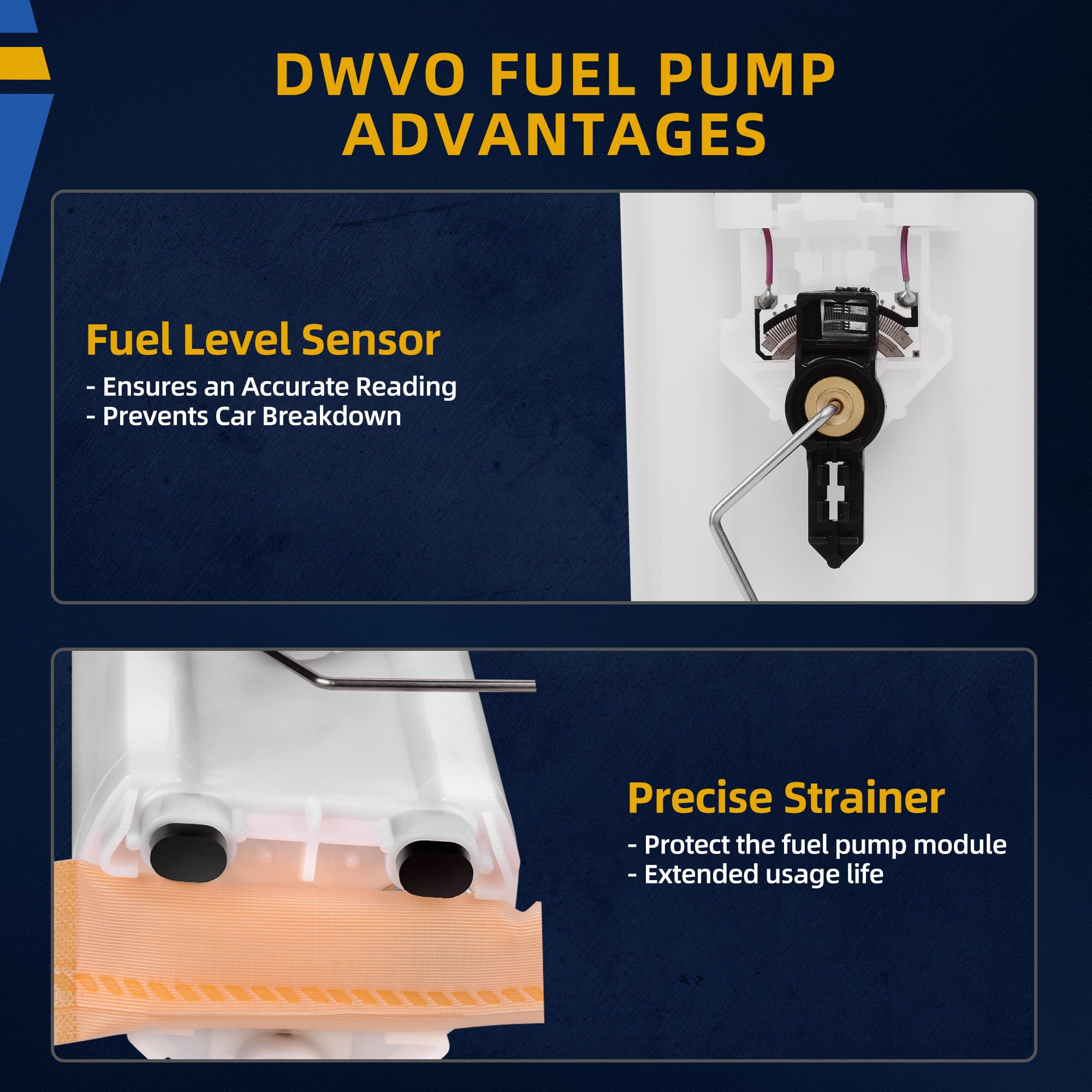 Dwvo Fuel Pump Compatible With 1997-2002 Chevy S10/Gmc Sonoma/Isuzu Hombre 4.3L (Come With Fuel Pressure Sensor)