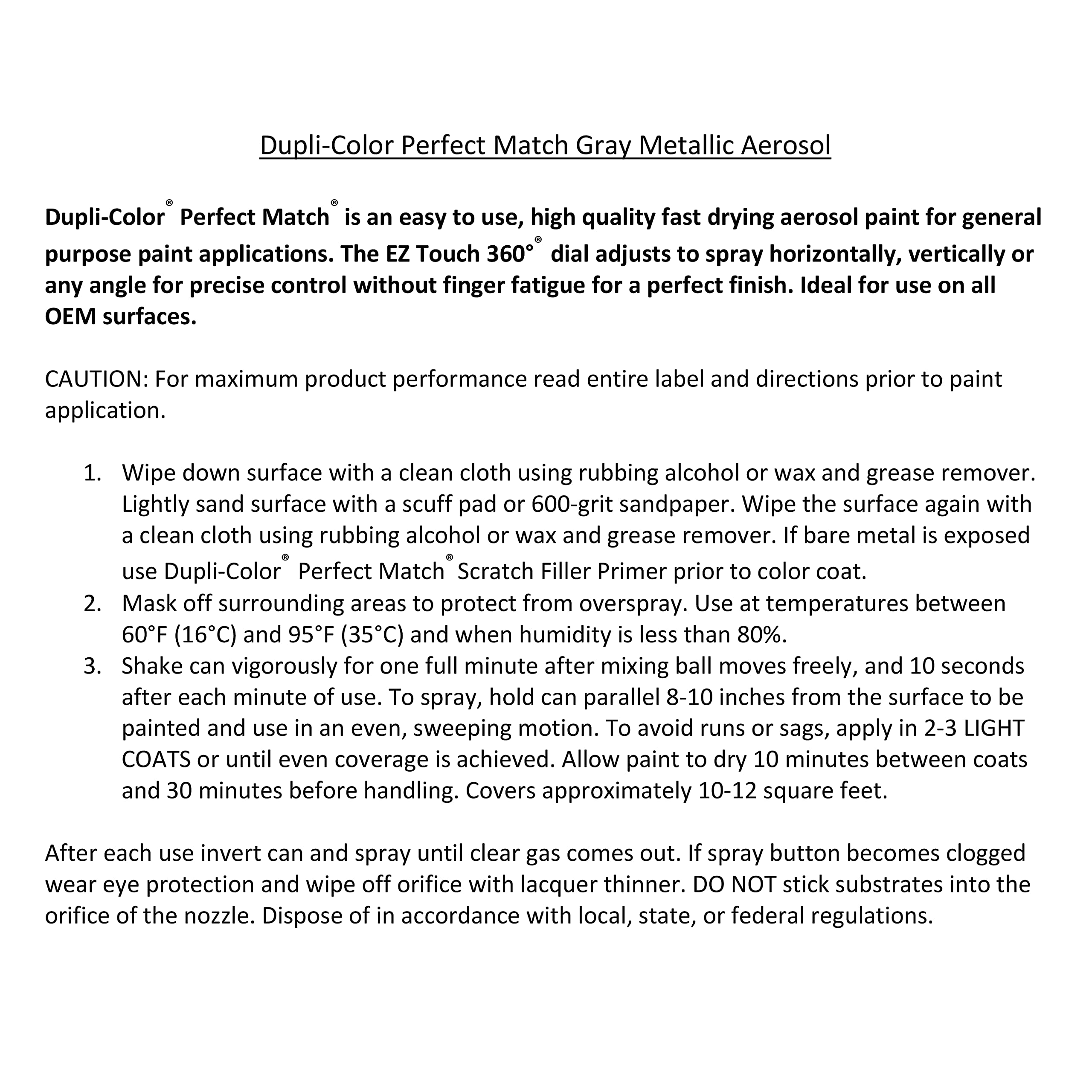 Dupli-Color Ebgm05357 Perfect Match Automotive Spray Paint – General Motors Silver Metallic, 15 Wa8914 – 8 Oz. Aerosol Can